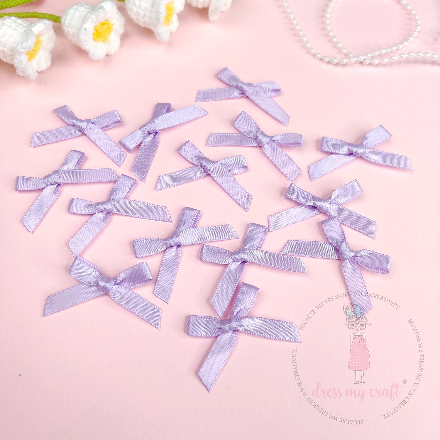 Satin Ribbon Bows - Mauve
