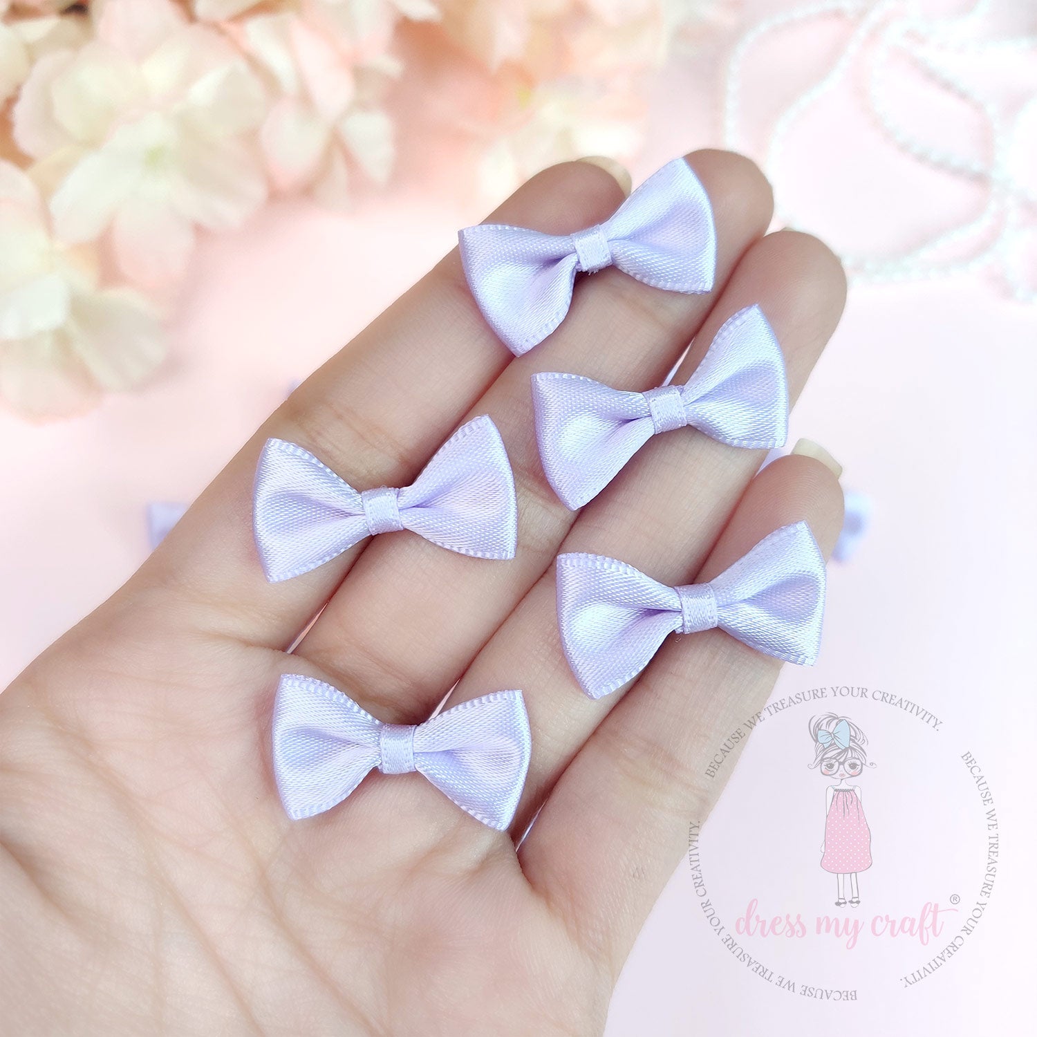 Puffy Satin Bows - Mauve
