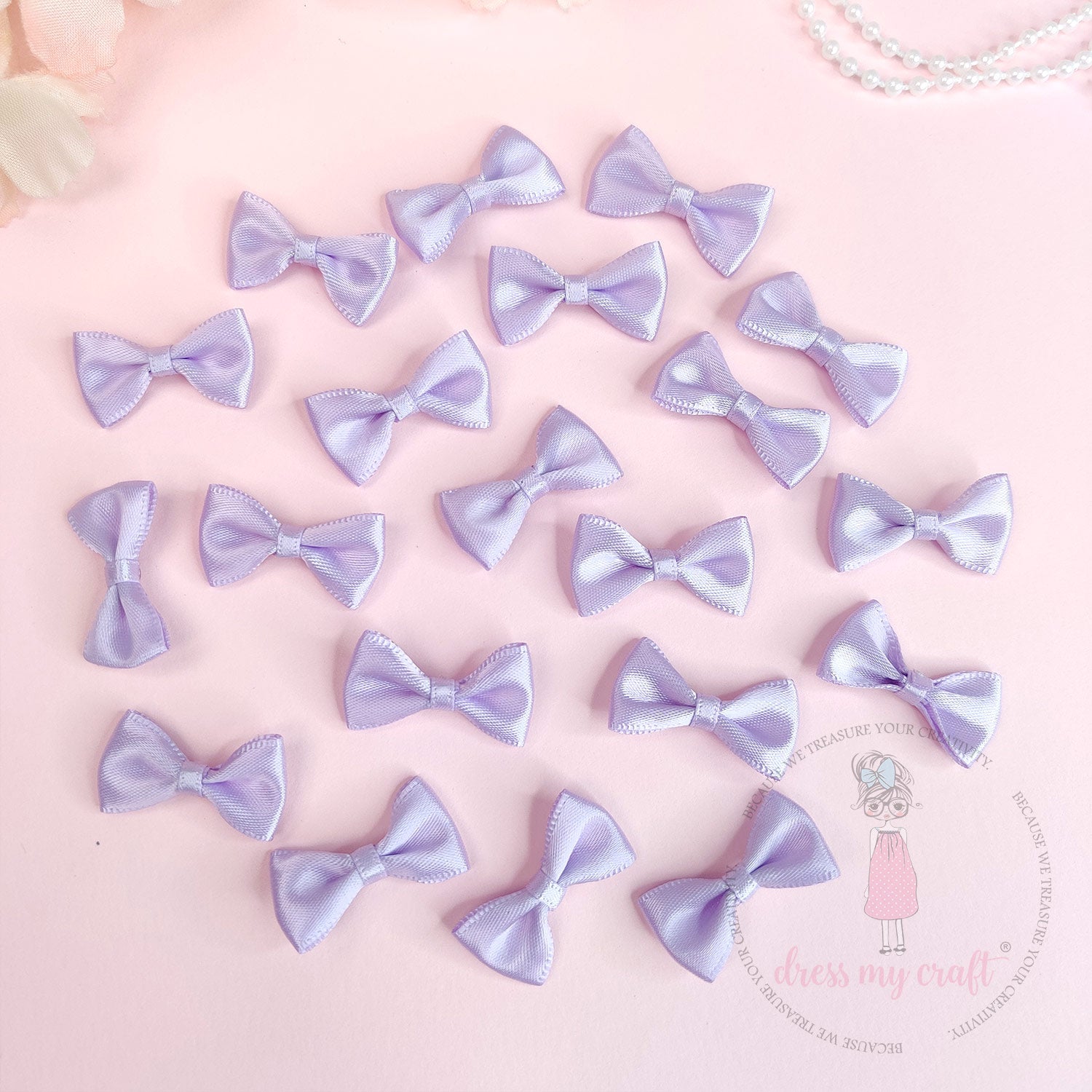Puffy Satin Bows - Mauve