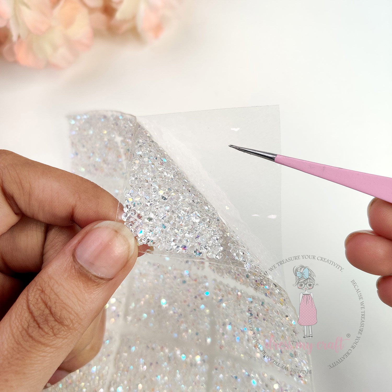 Crystal Bling Blocks Self Adhesive Tape