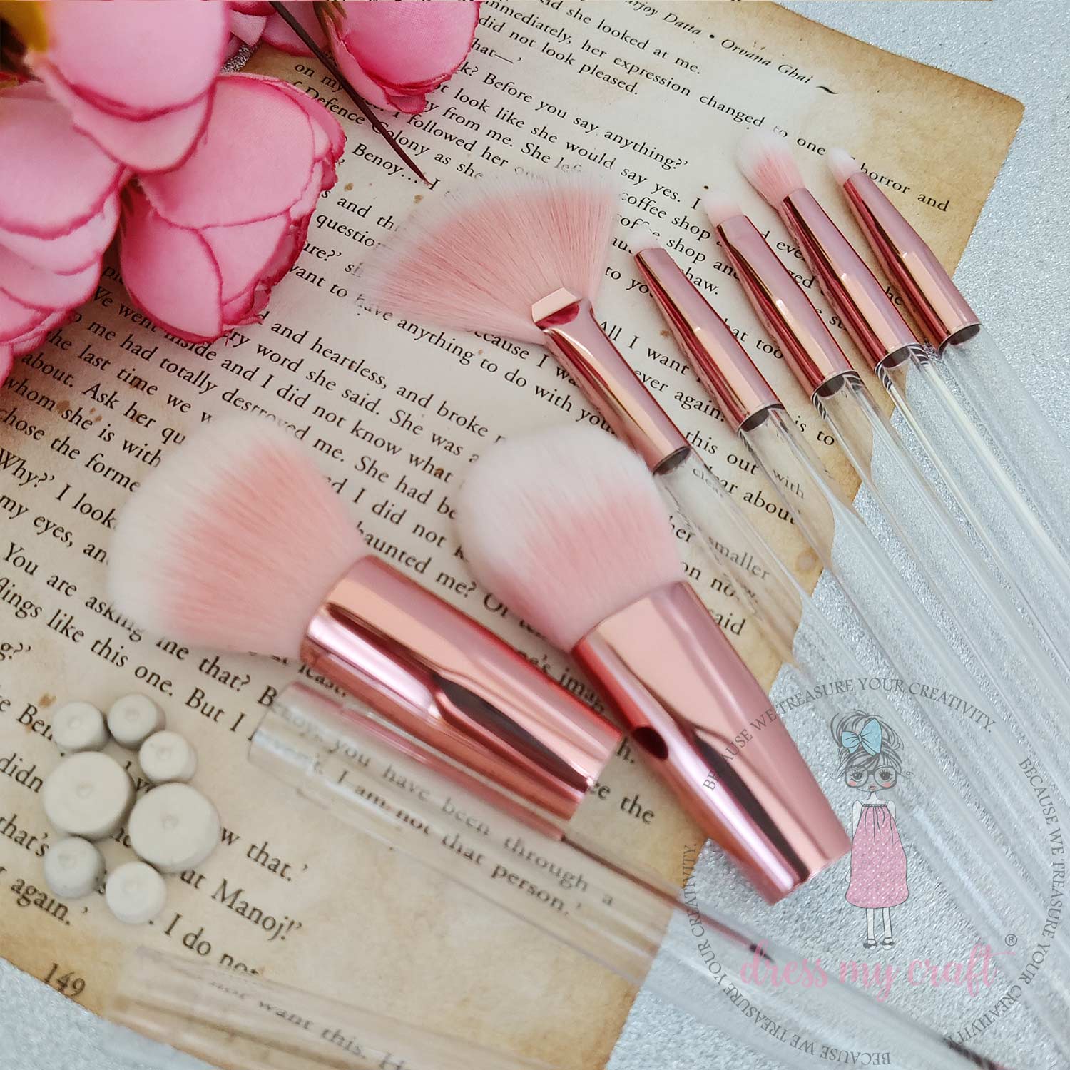DIY Makeup Brushes - Pink