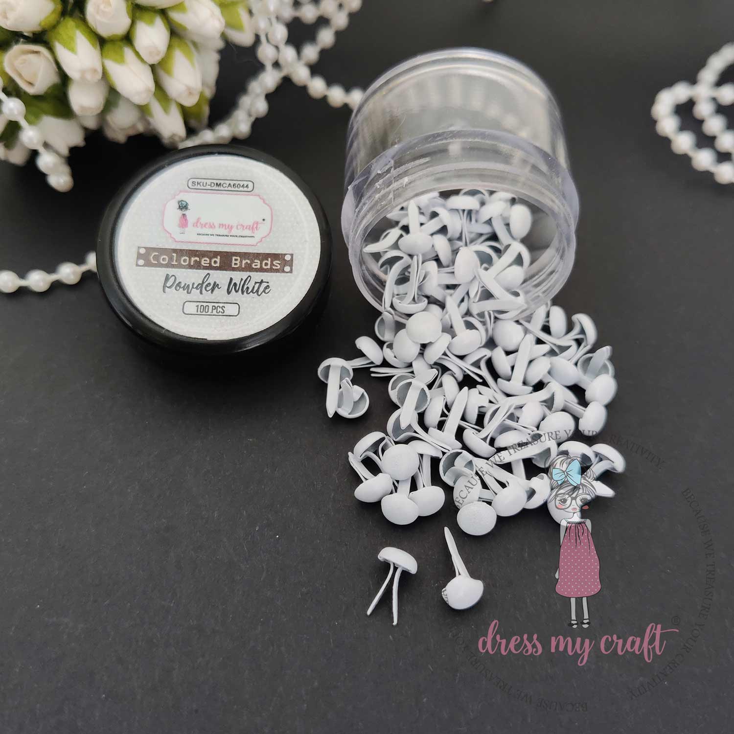 Colored Brads - Powder White