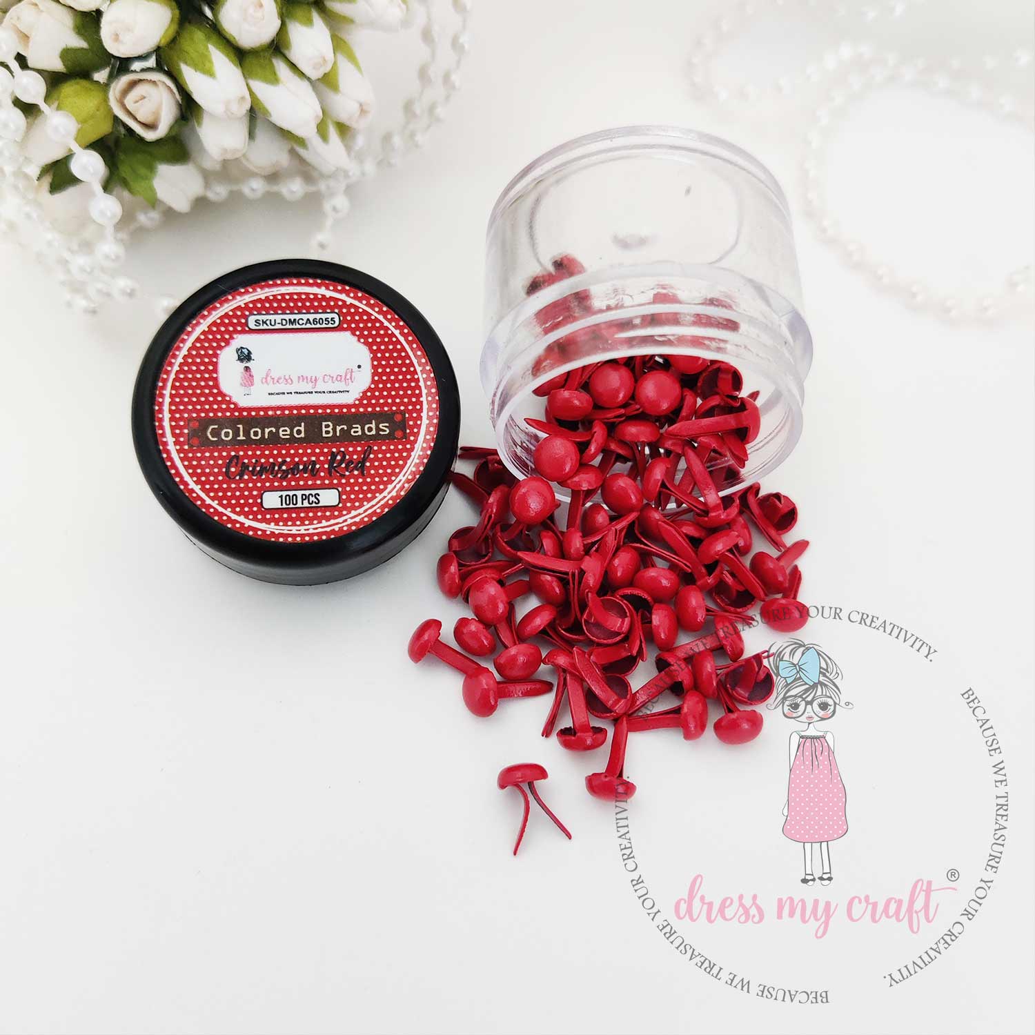 Colored Brads - Crimson Red