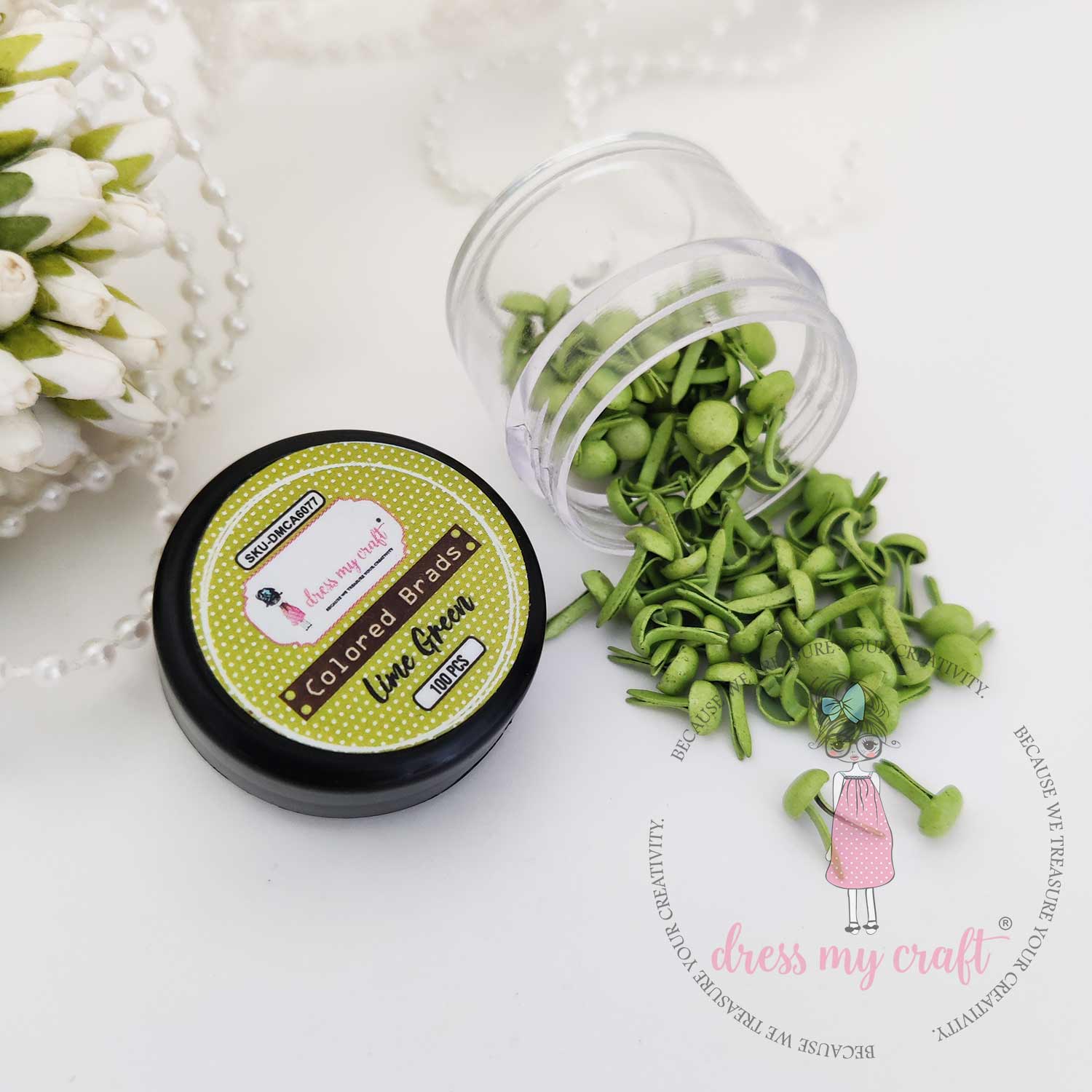 Colored Brads - Lime Green