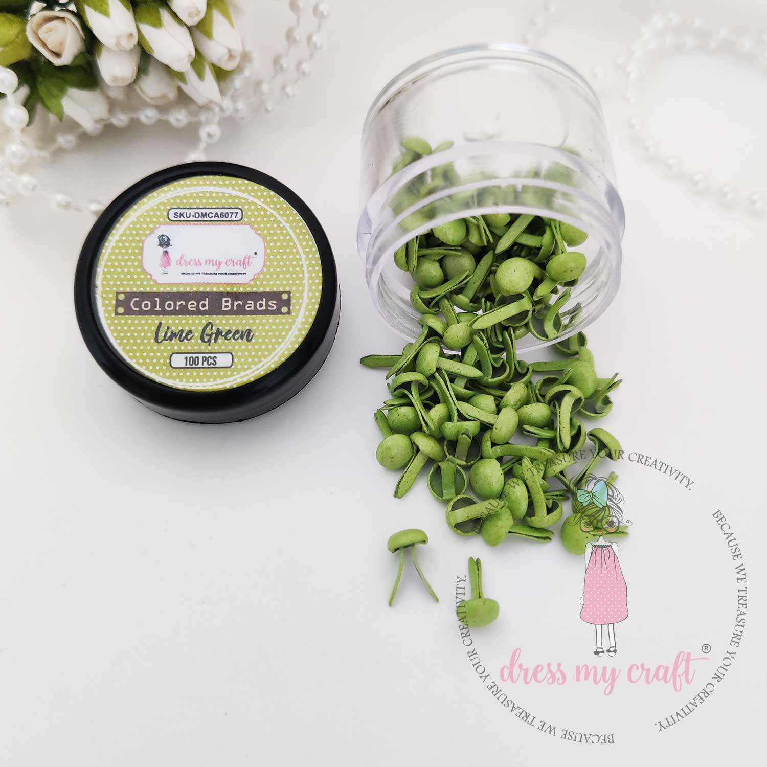 Colored Brads - Lime Green