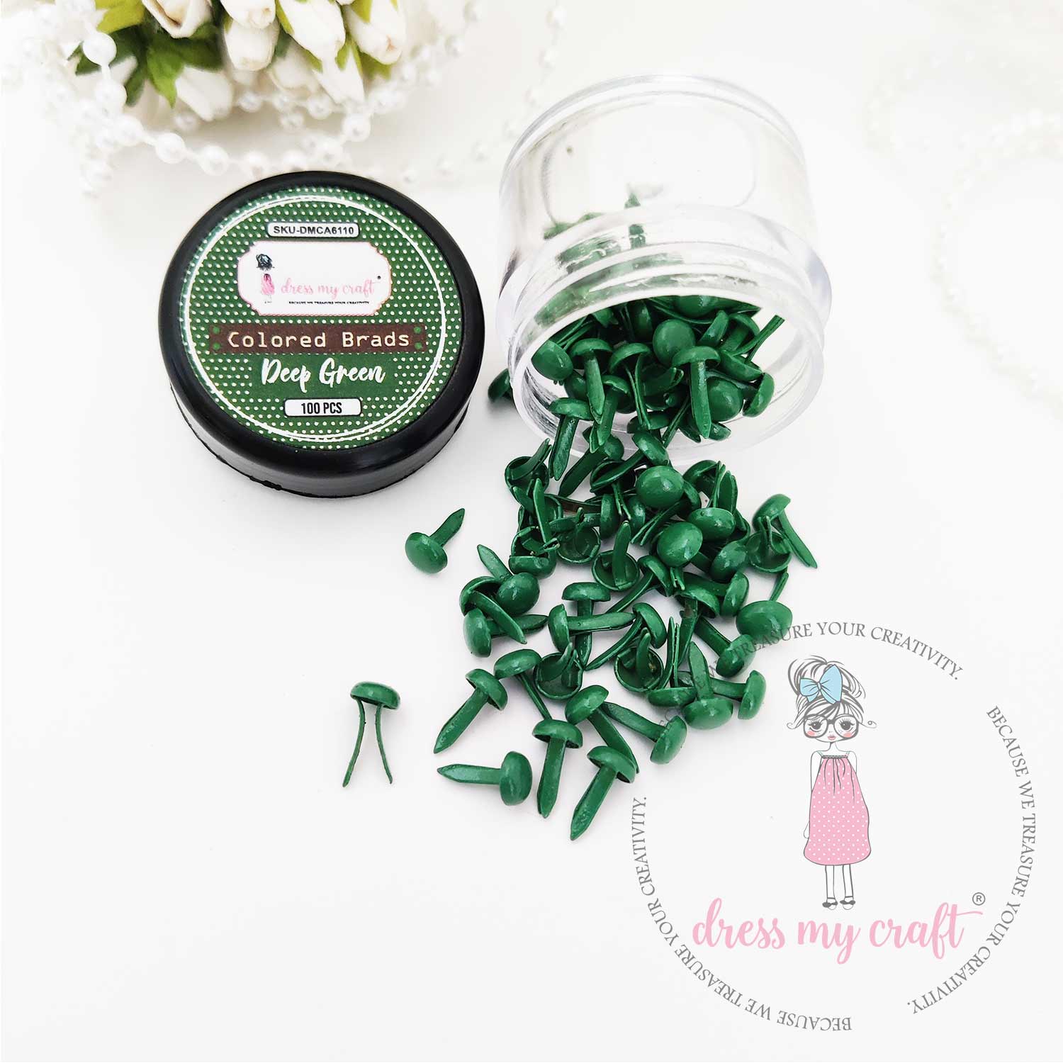 Colored Brads - Deep Green