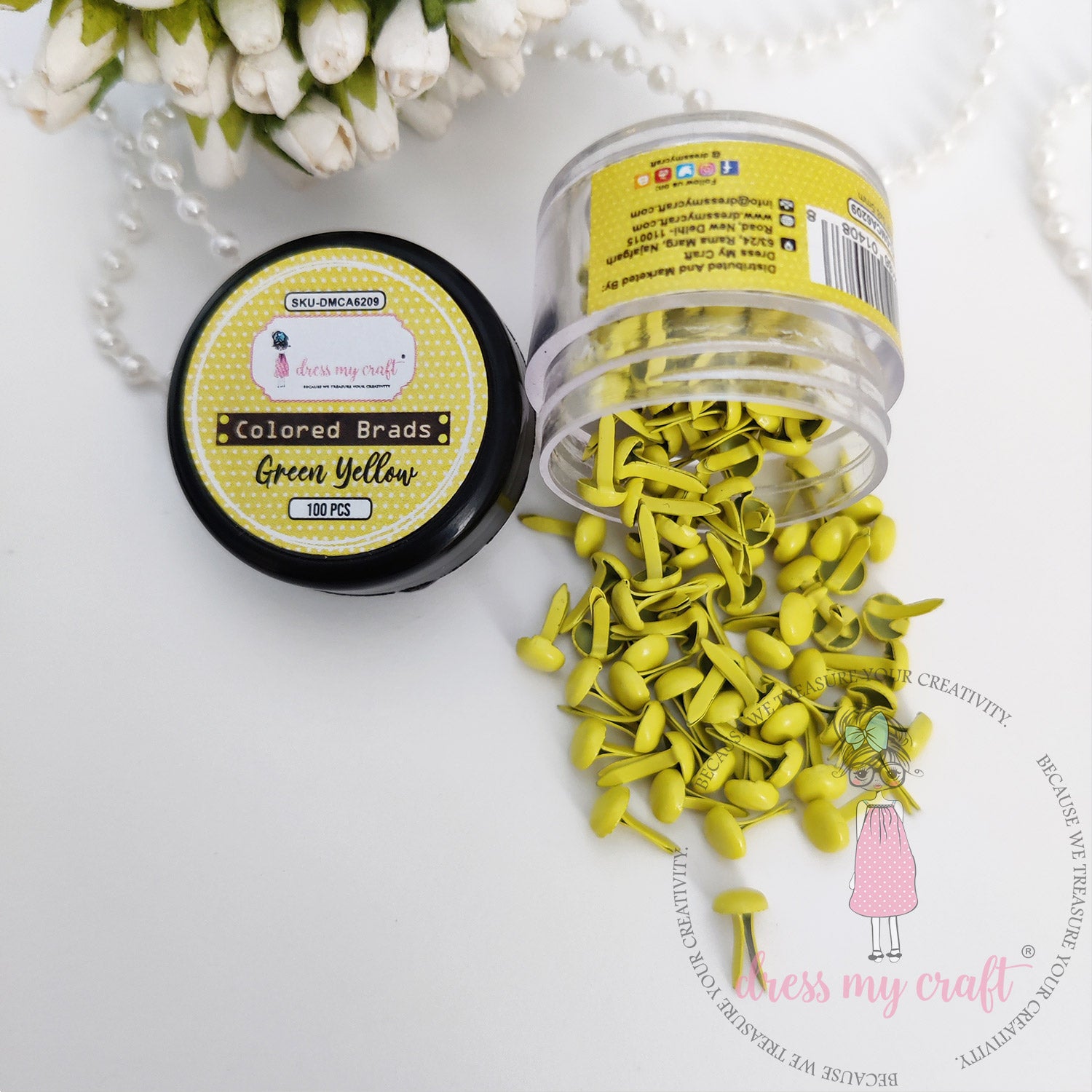 Colored Brads - Green Yellow