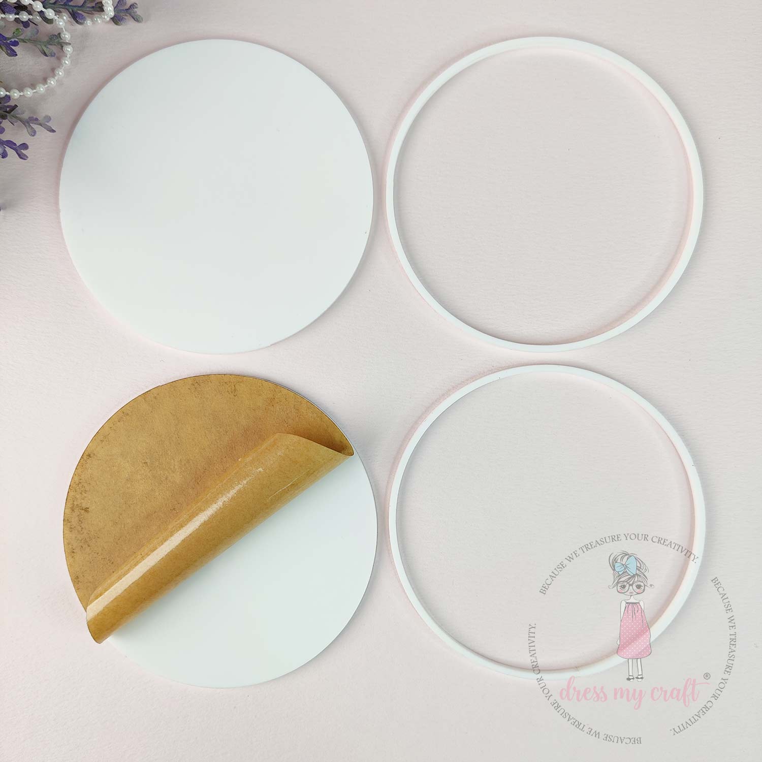 Acrylic Round Coasters With Outer Ring