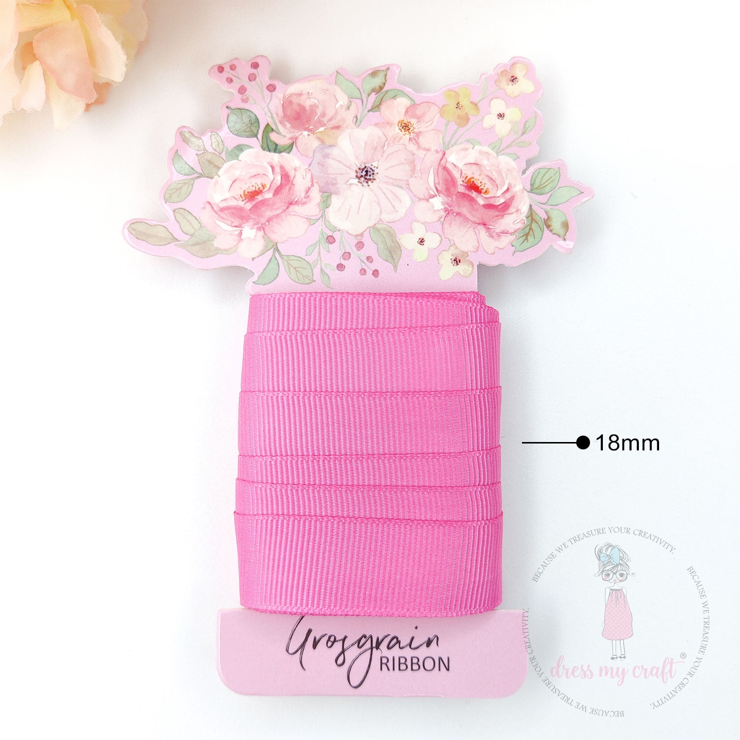 Grosgrain Ribbon - Flamingo Pink