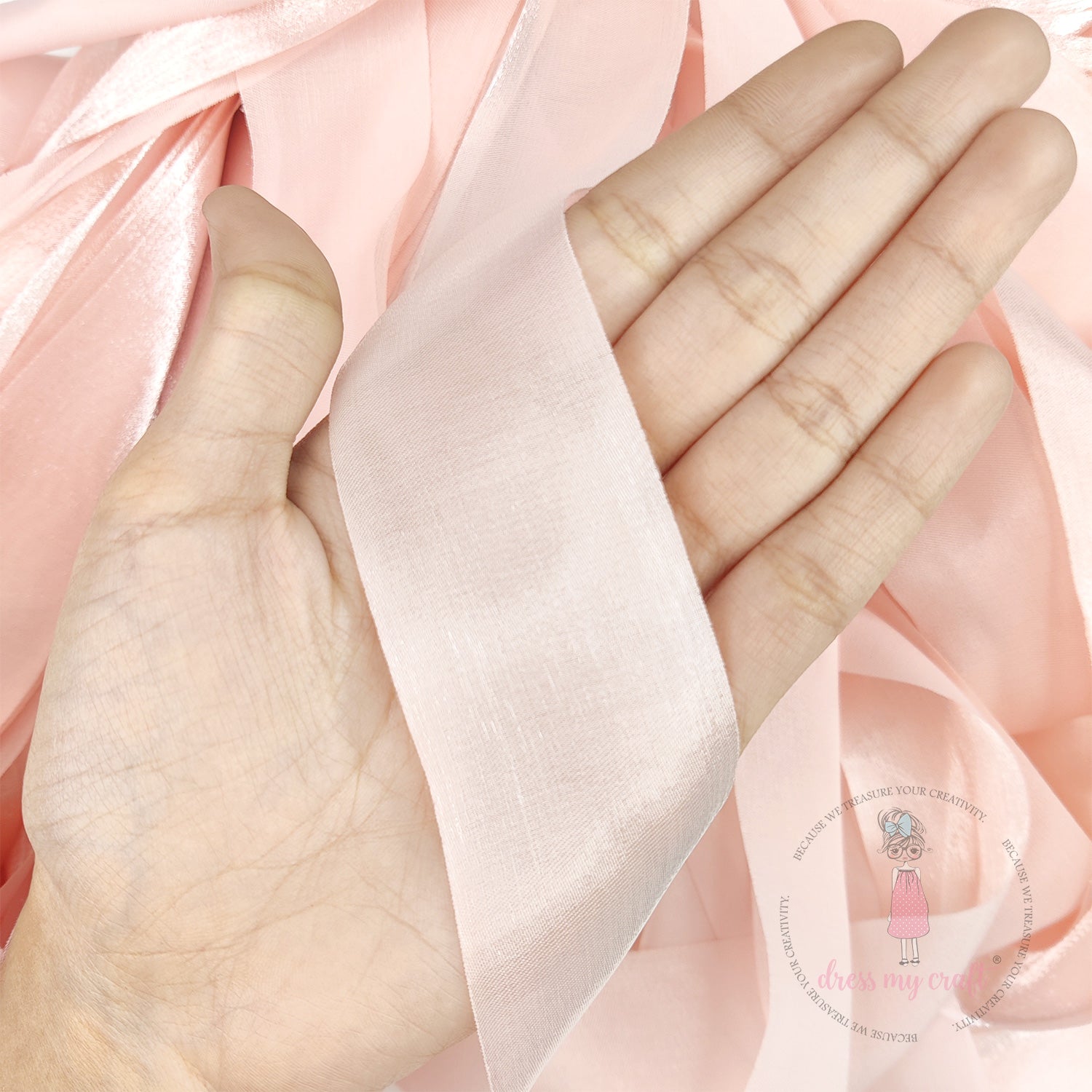 Metallic Silk Ribbon - Pink