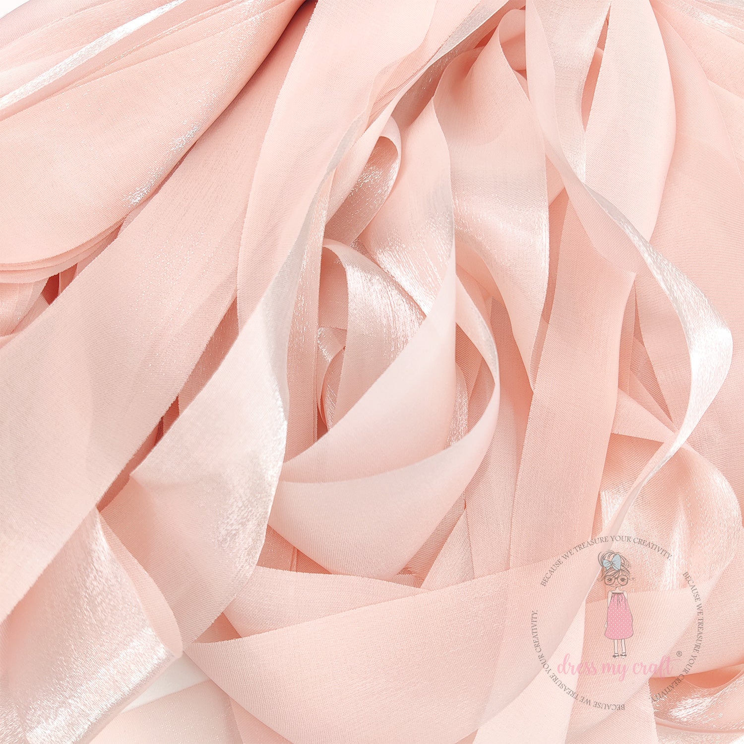 Metallic Silk Ribbon - Pink