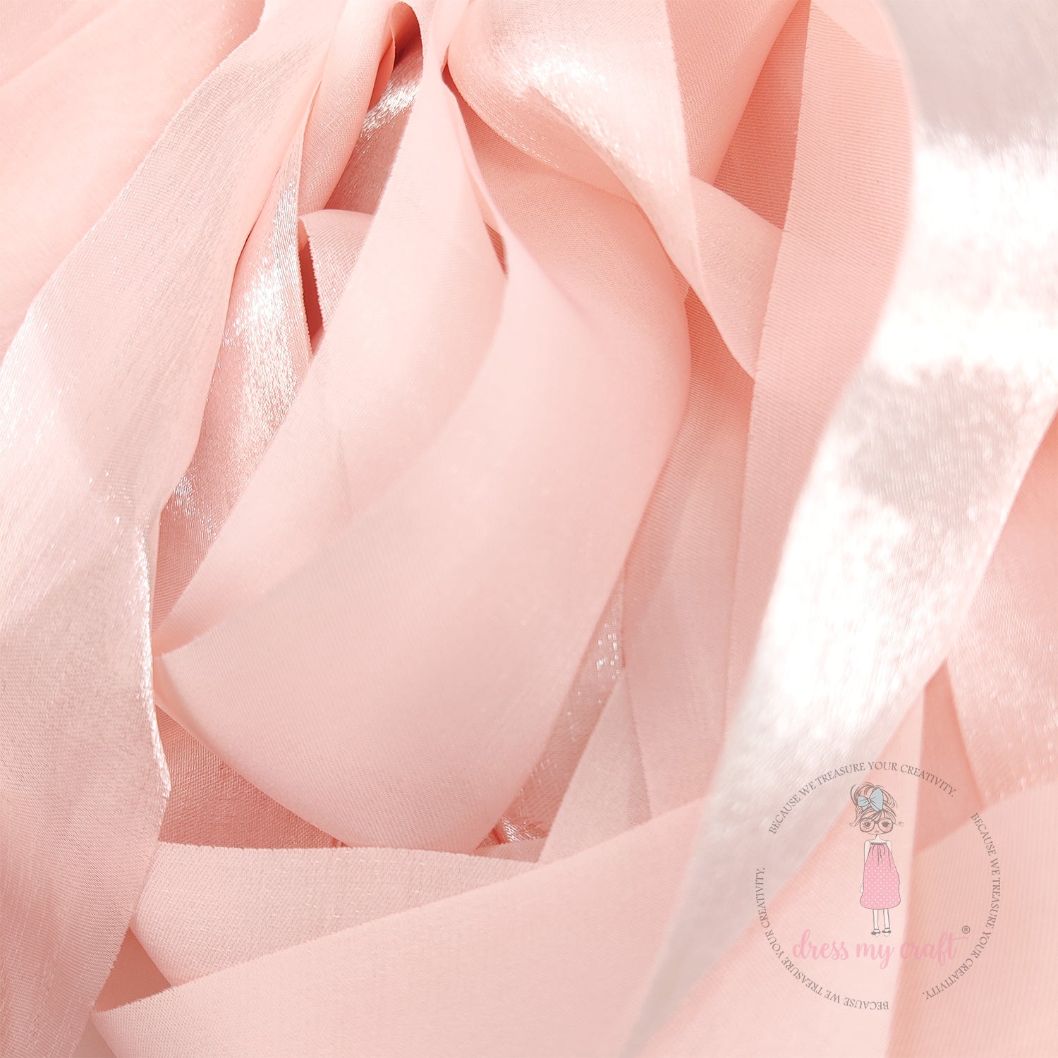 Metallic Silk Ribbon - Pink