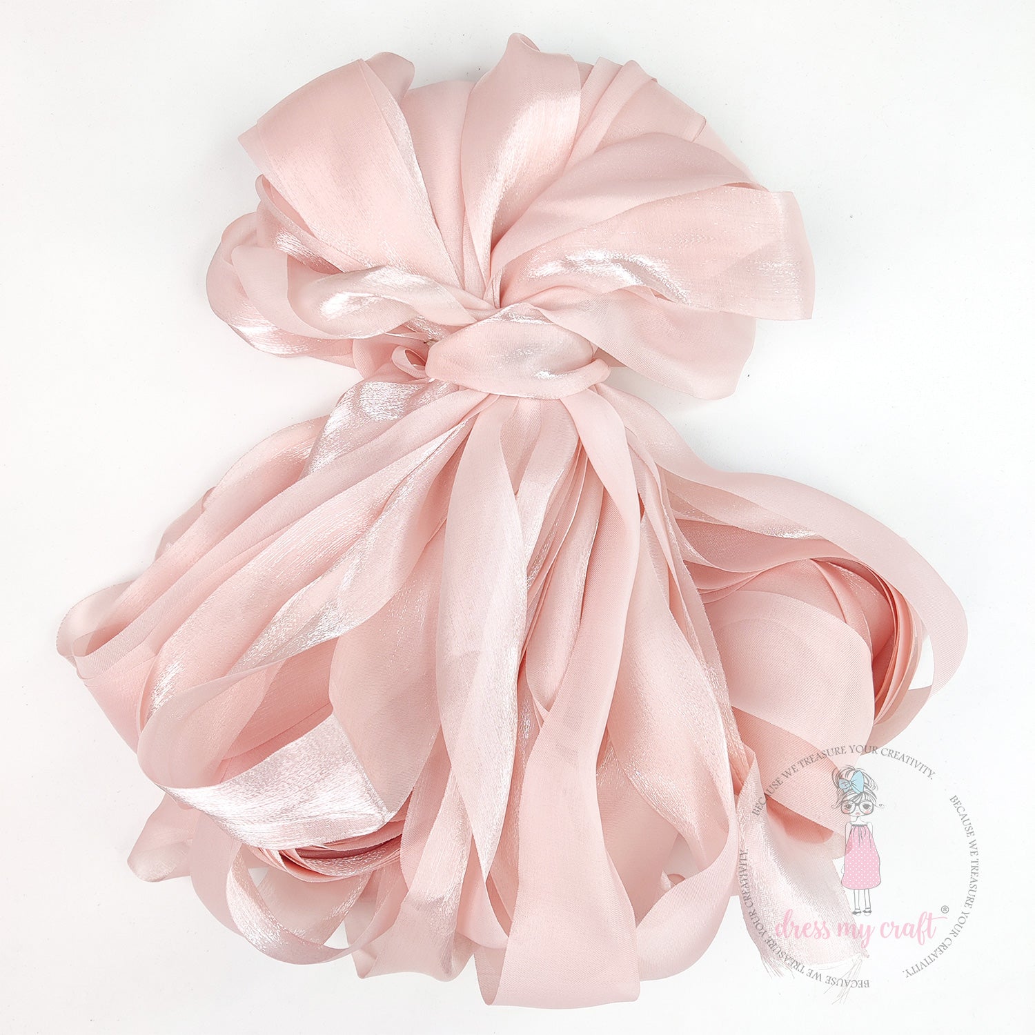 Metallic Silk Ribbon - Pink