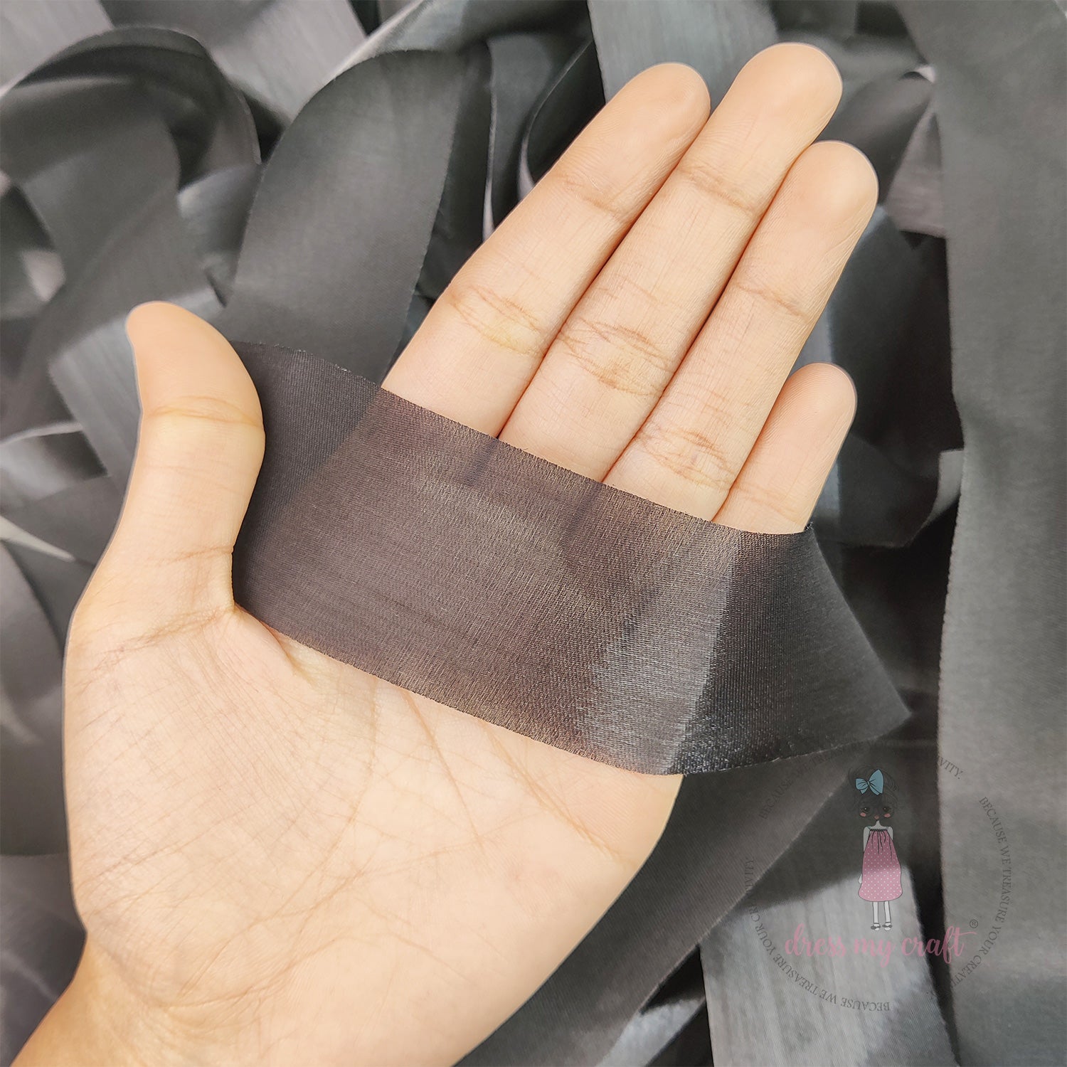 Metallic Silk Ribbon - Black