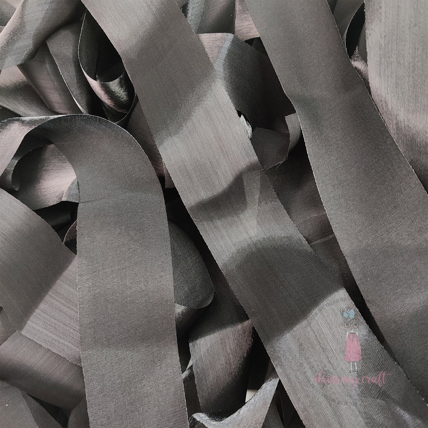 Metallic Silk Ribbon - Black