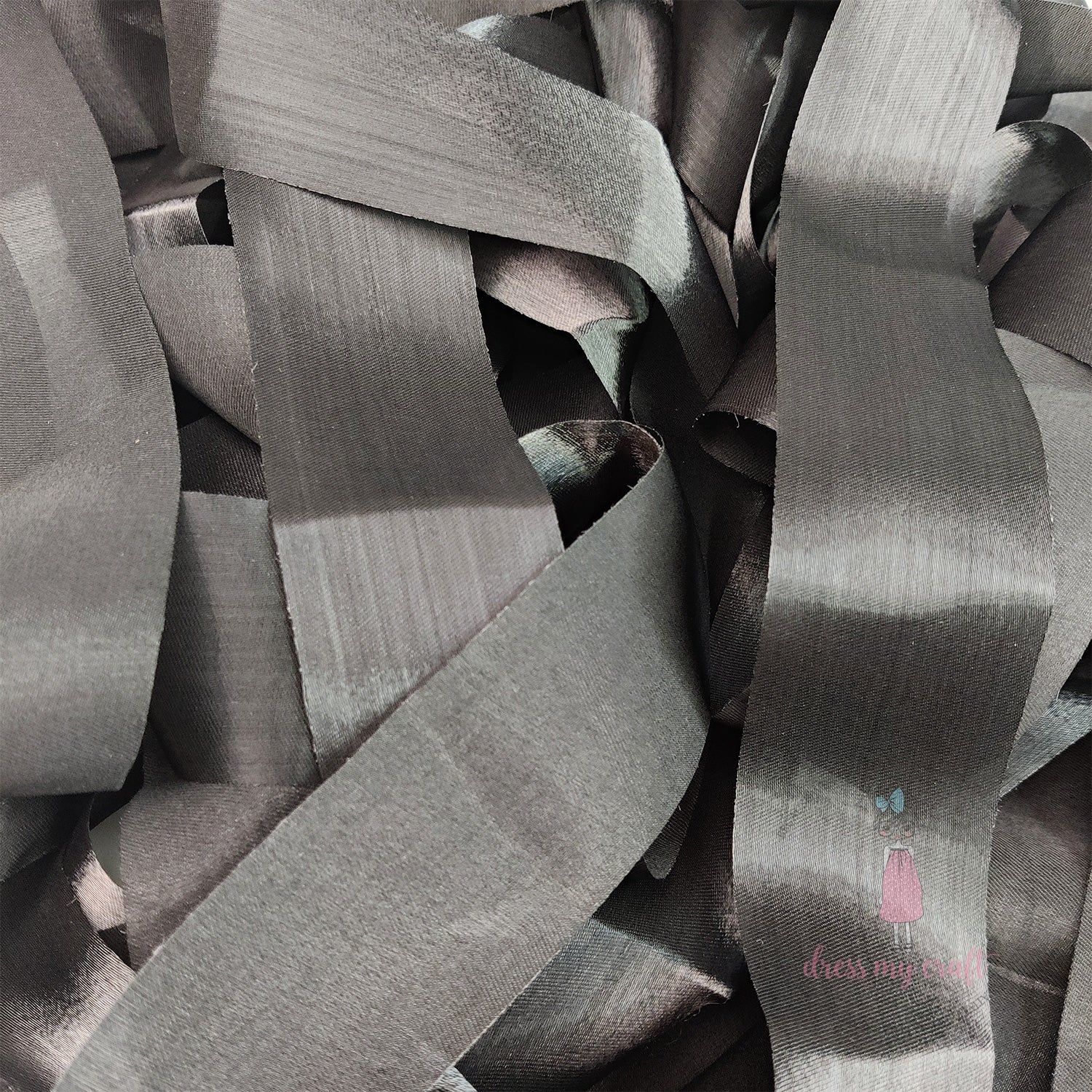 Metallic Silk Ribbon - Black