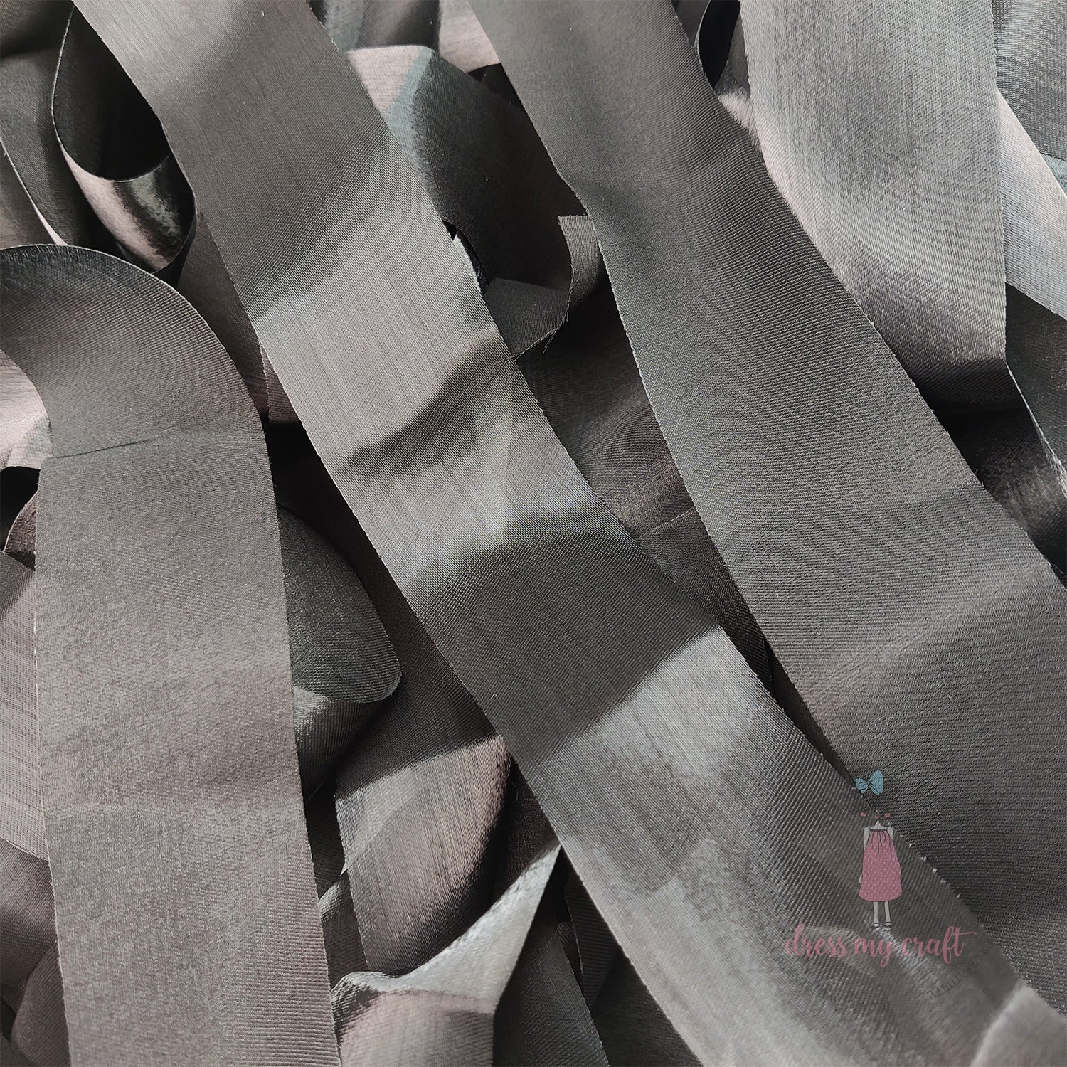 Metallic Silk Ribbon - Black