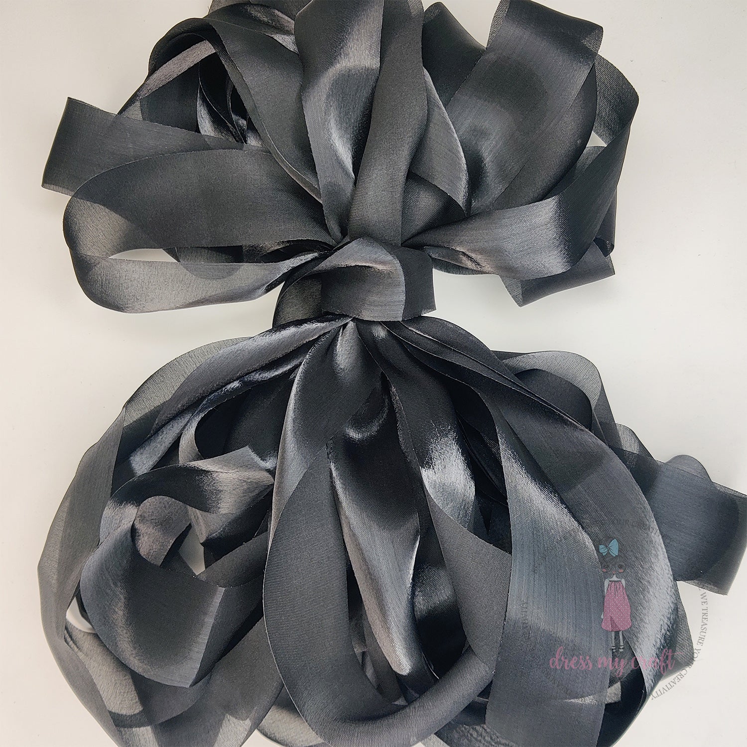 Metallic Silk Ribbon - Black