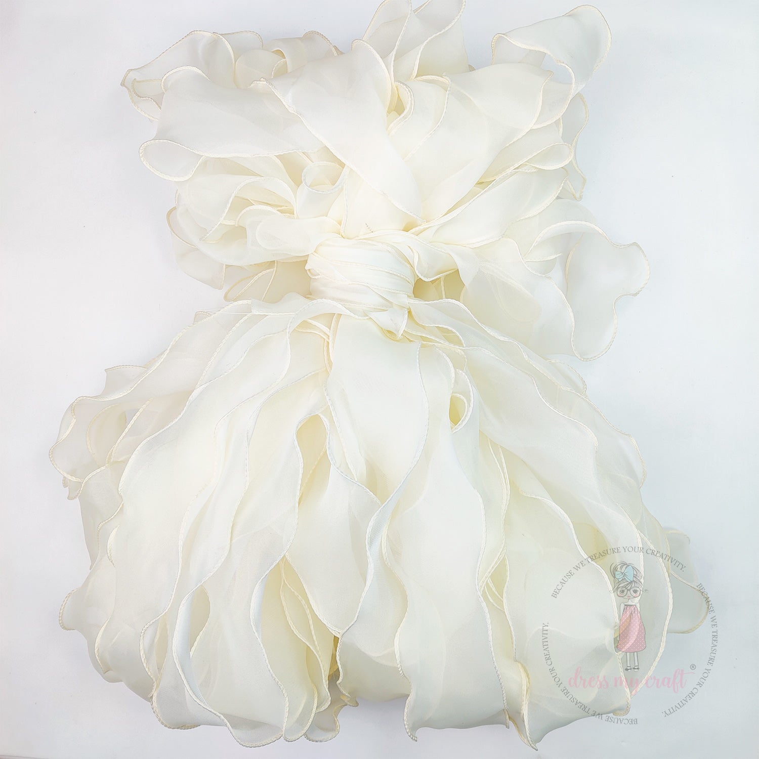 Organza  Wavy Ribbon - Ivory