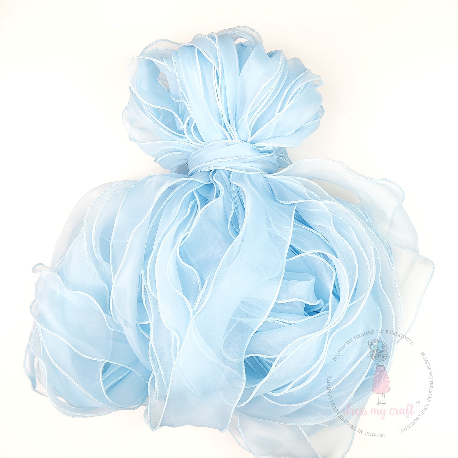 Organza  Wavy Ribbon - Blue