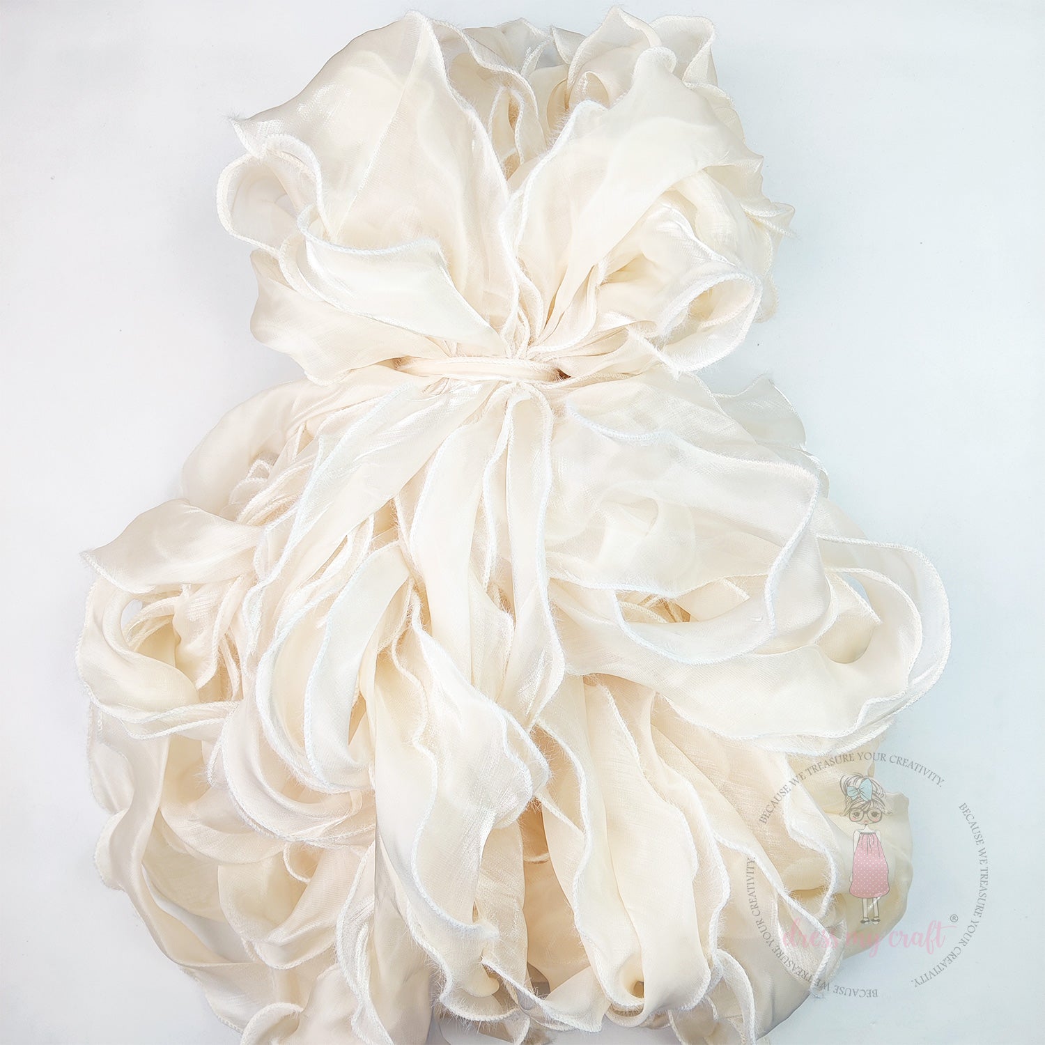 Wavy Silk Premium Ribbon - Ivory
