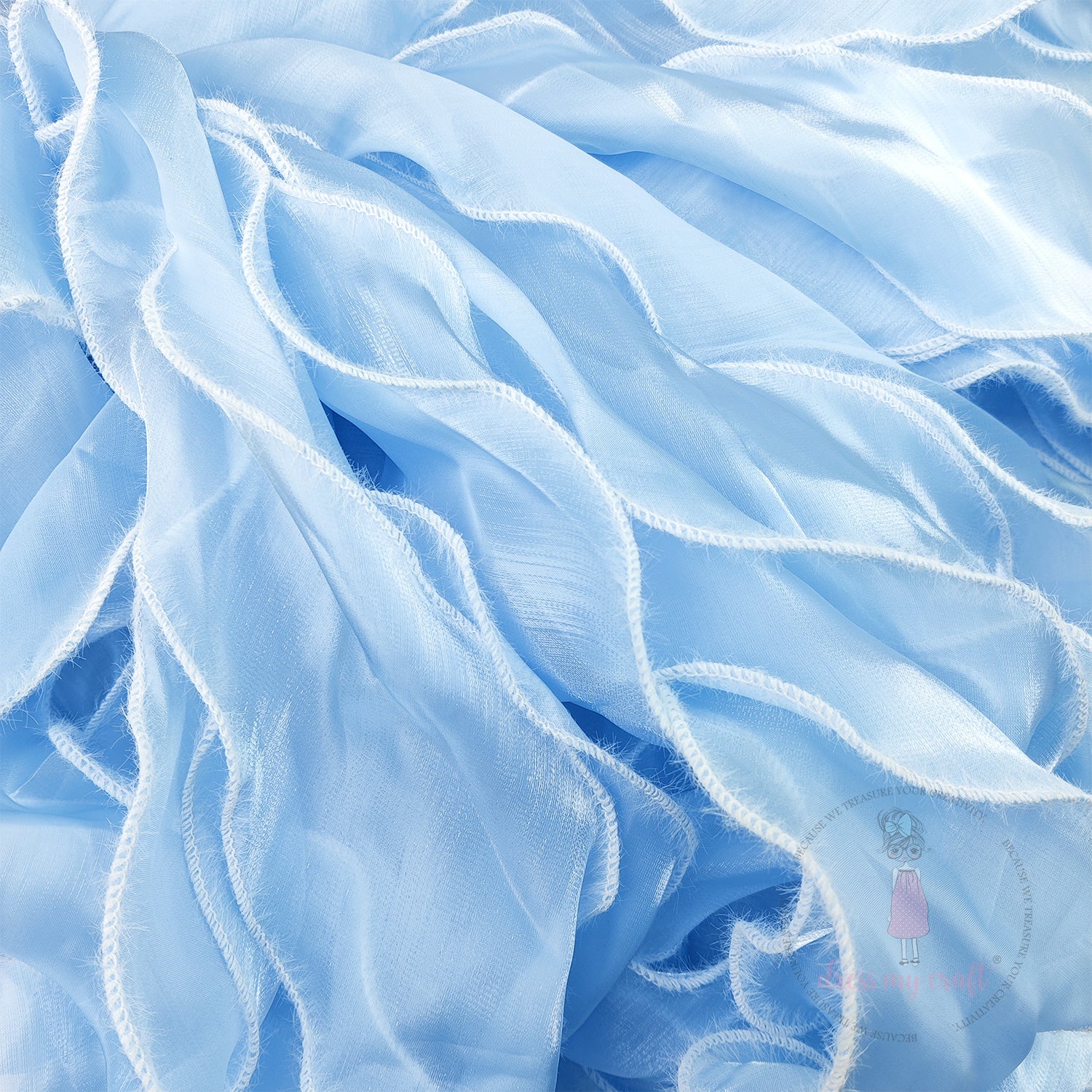 Wavy Silk Premium Ribbon - Blue
