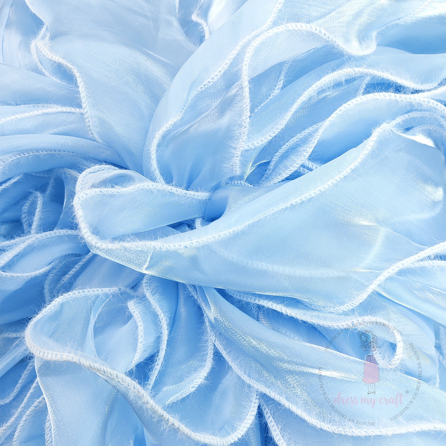 Wavy Silk Premium Ribbon - Blue