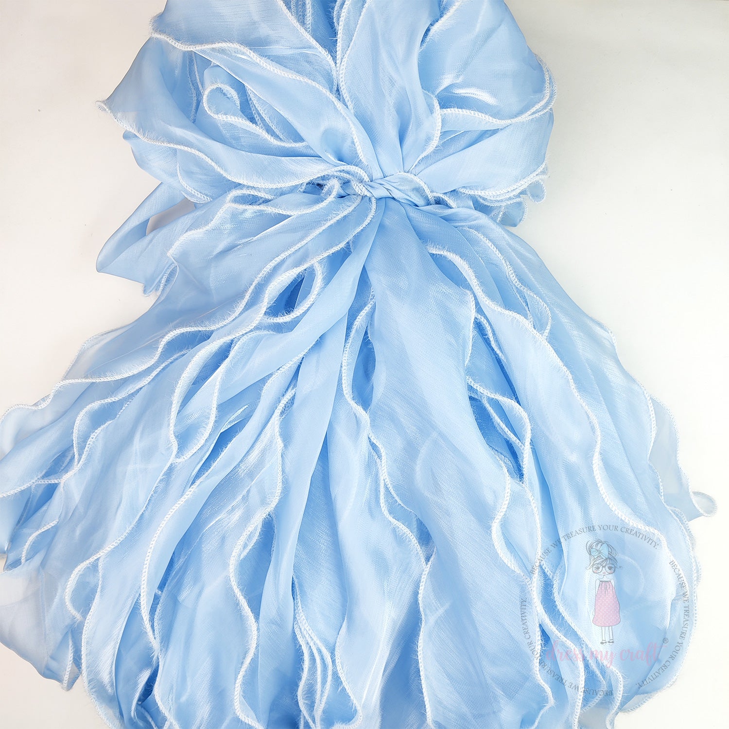 Wavy Silk Premium Ribbon - Blue
