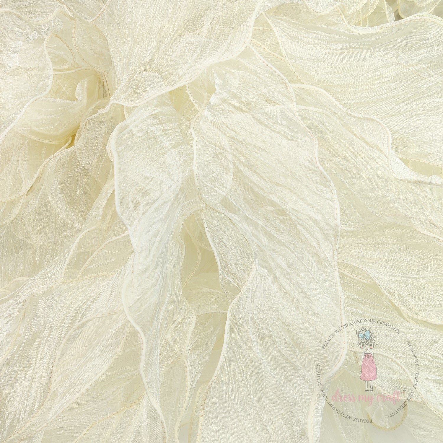 Crushed Tissue Ribbon - Ivory