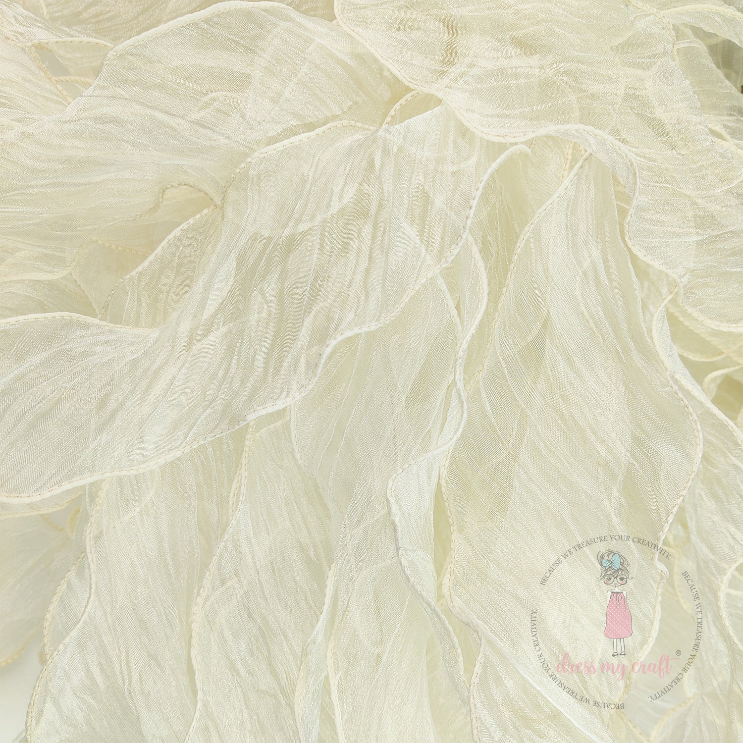 Crushed Tissue Ribbon - Ivory