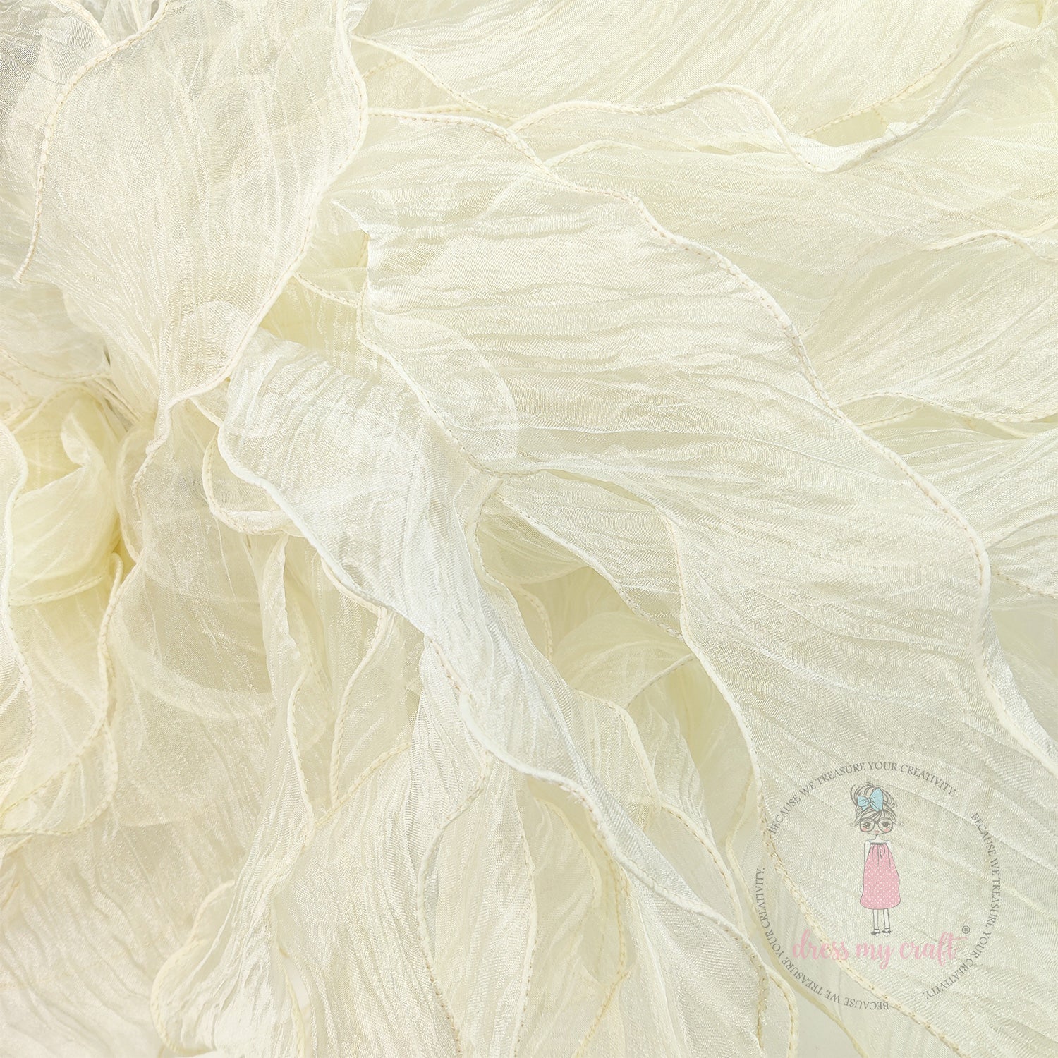 Crushed Tissue Ribbon - Ivory