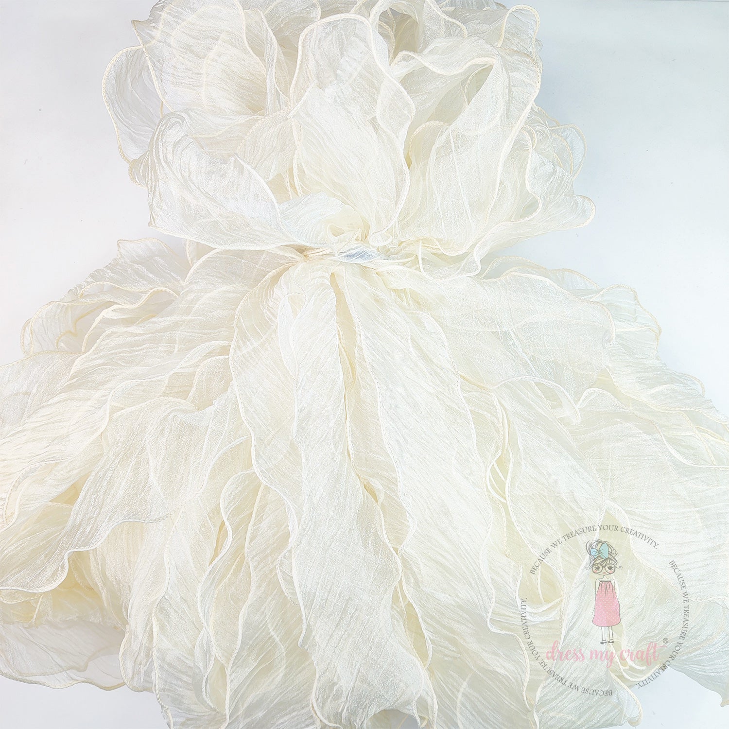 Crushed Tissue Ribbon - Ivory