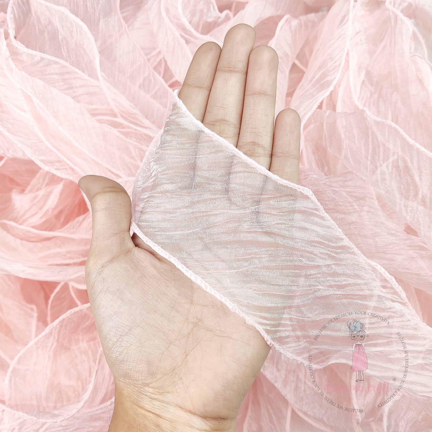 Crushed Tissue Ribbon - Pink