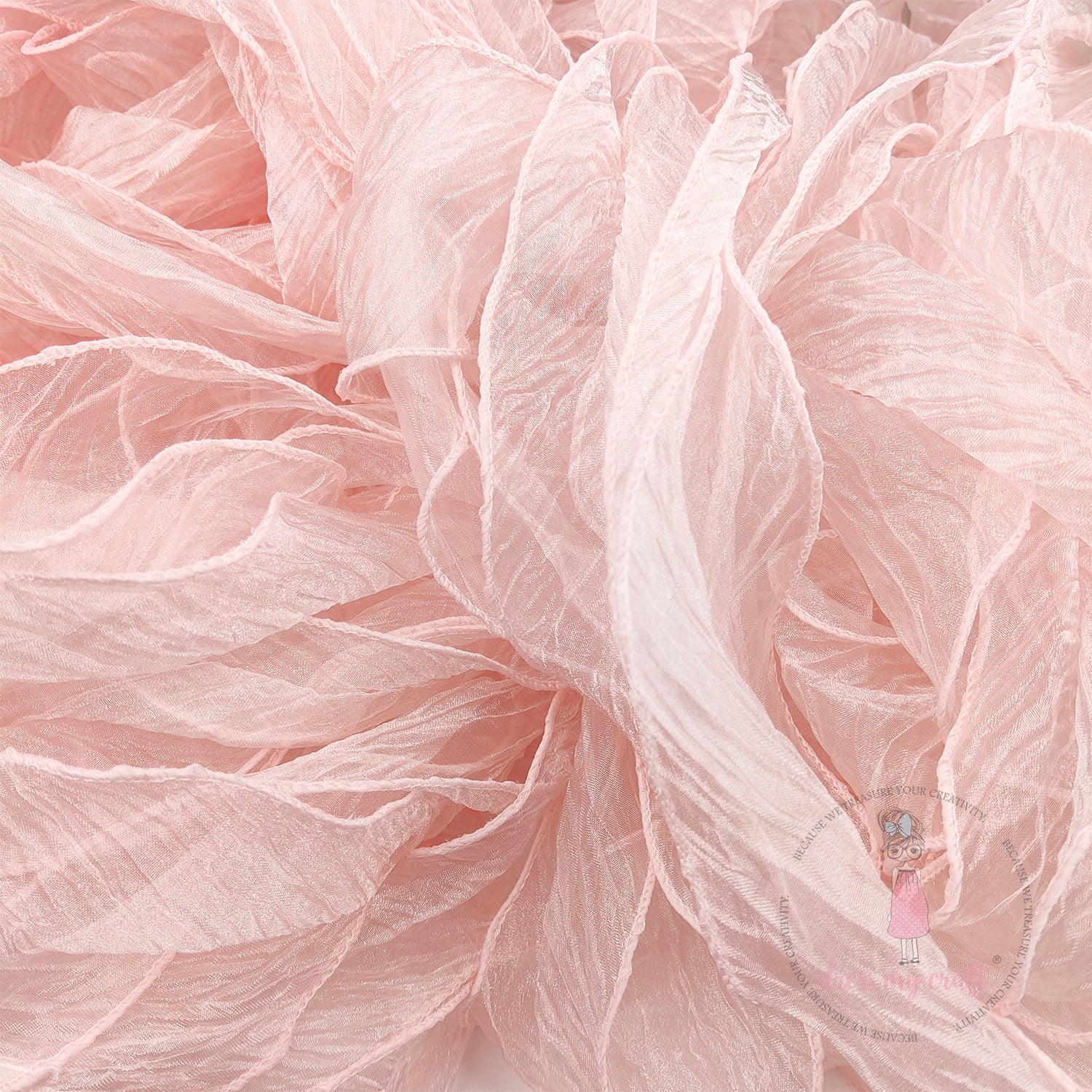 Crushed Tissue Ribbon - Pink