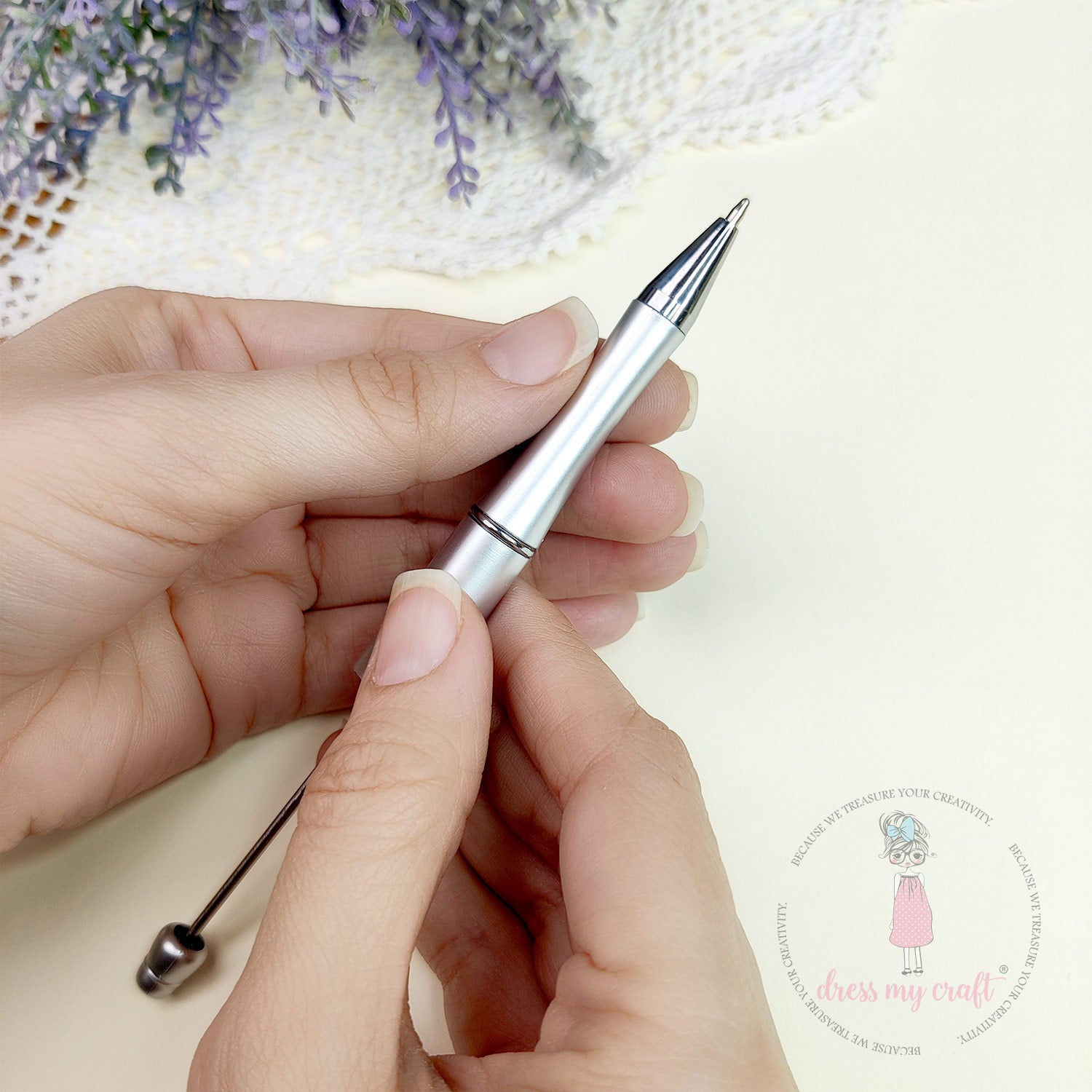 DIY Bead Pens - Matt Silver