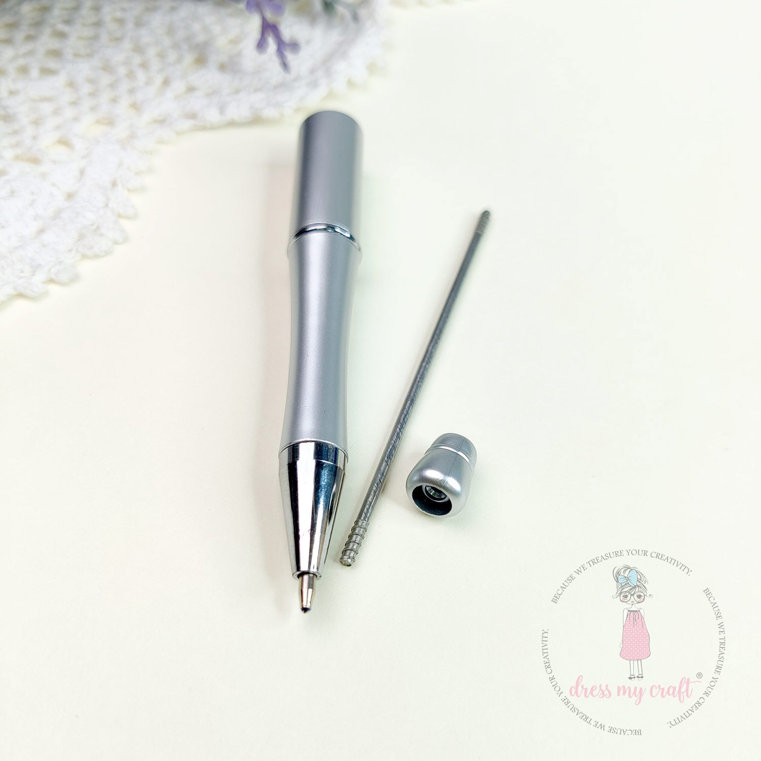 DIY Bead Pens - Matt Silver