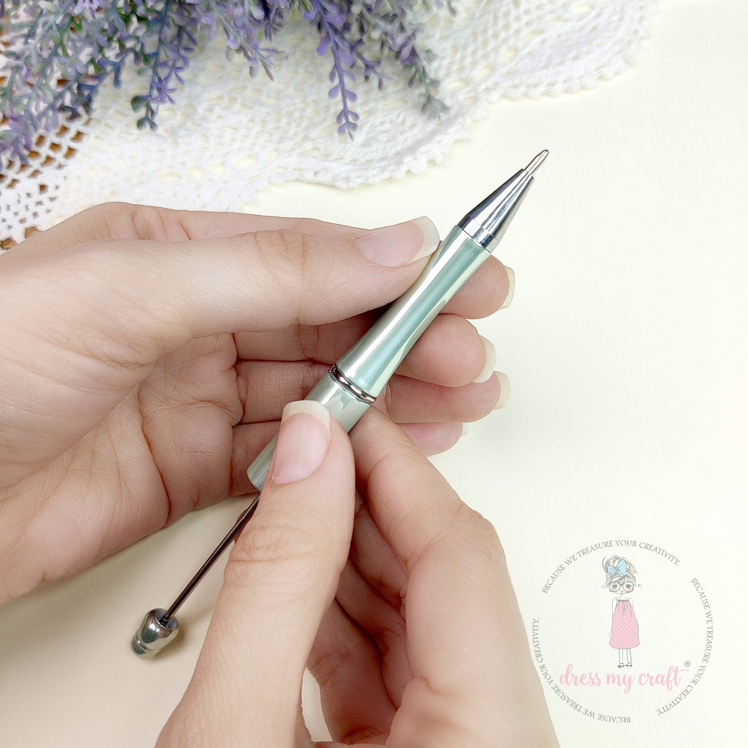 DIY Bead Pens - Metallic Mint Green
