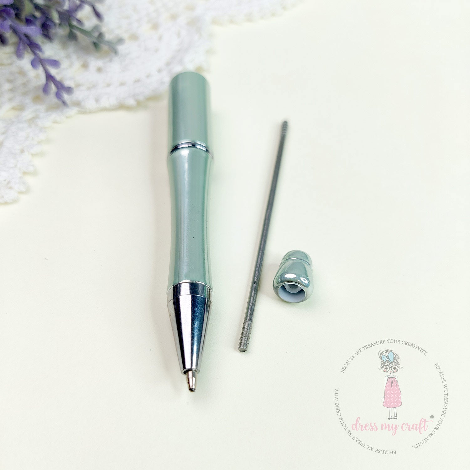 DIY Bead Pens - Metallic Mint Green