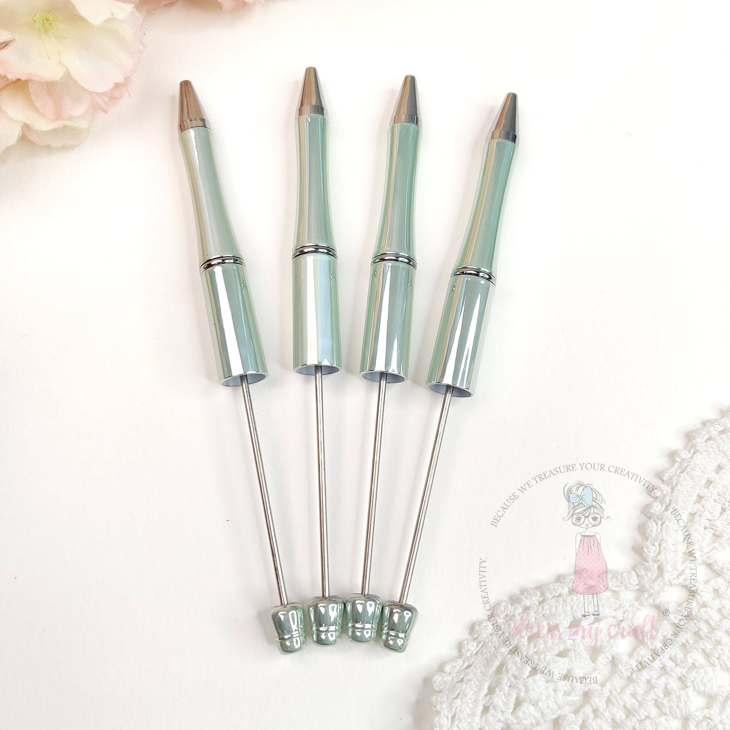 DIY Bead Pens - Metallic Mint Green