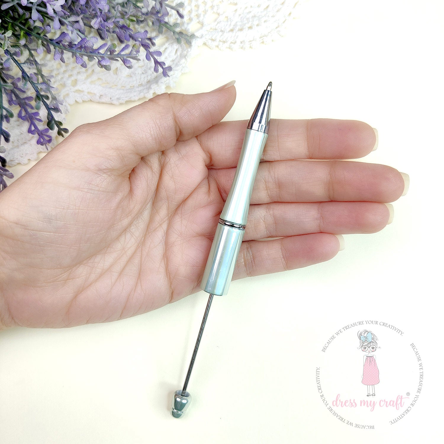 DIY Bead Pens - Metallic Mint Green