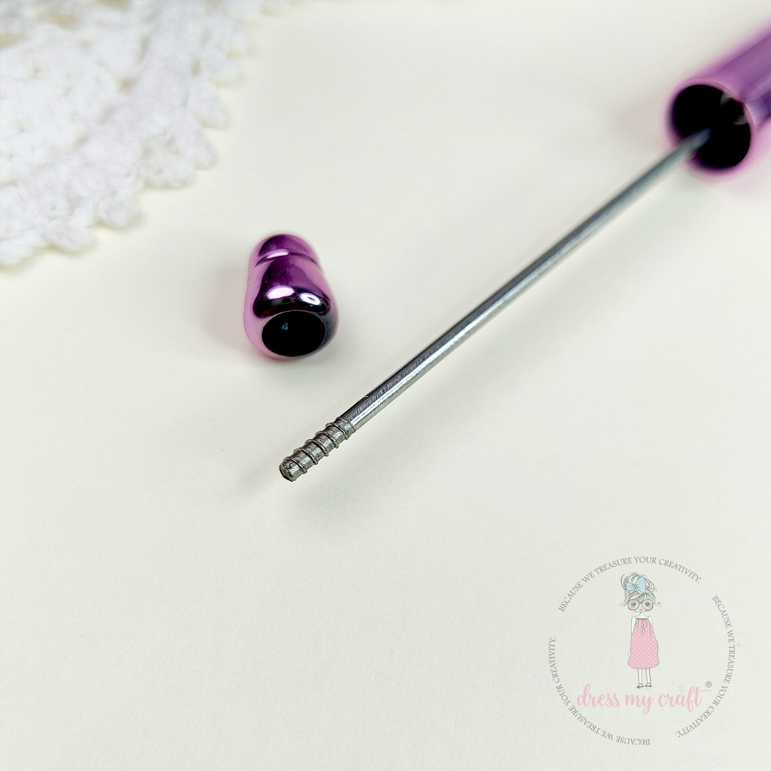 DIY Bead Pens - Metallic Pink