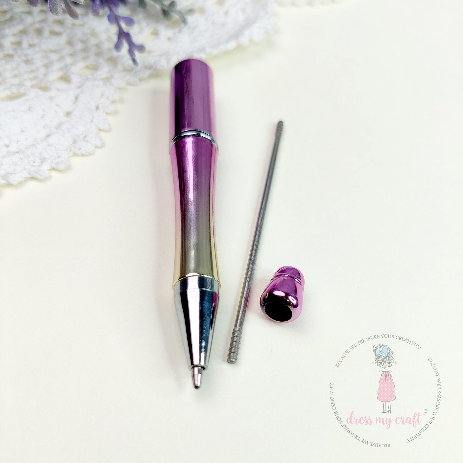 DIY Bead Pens - Metallic Pink