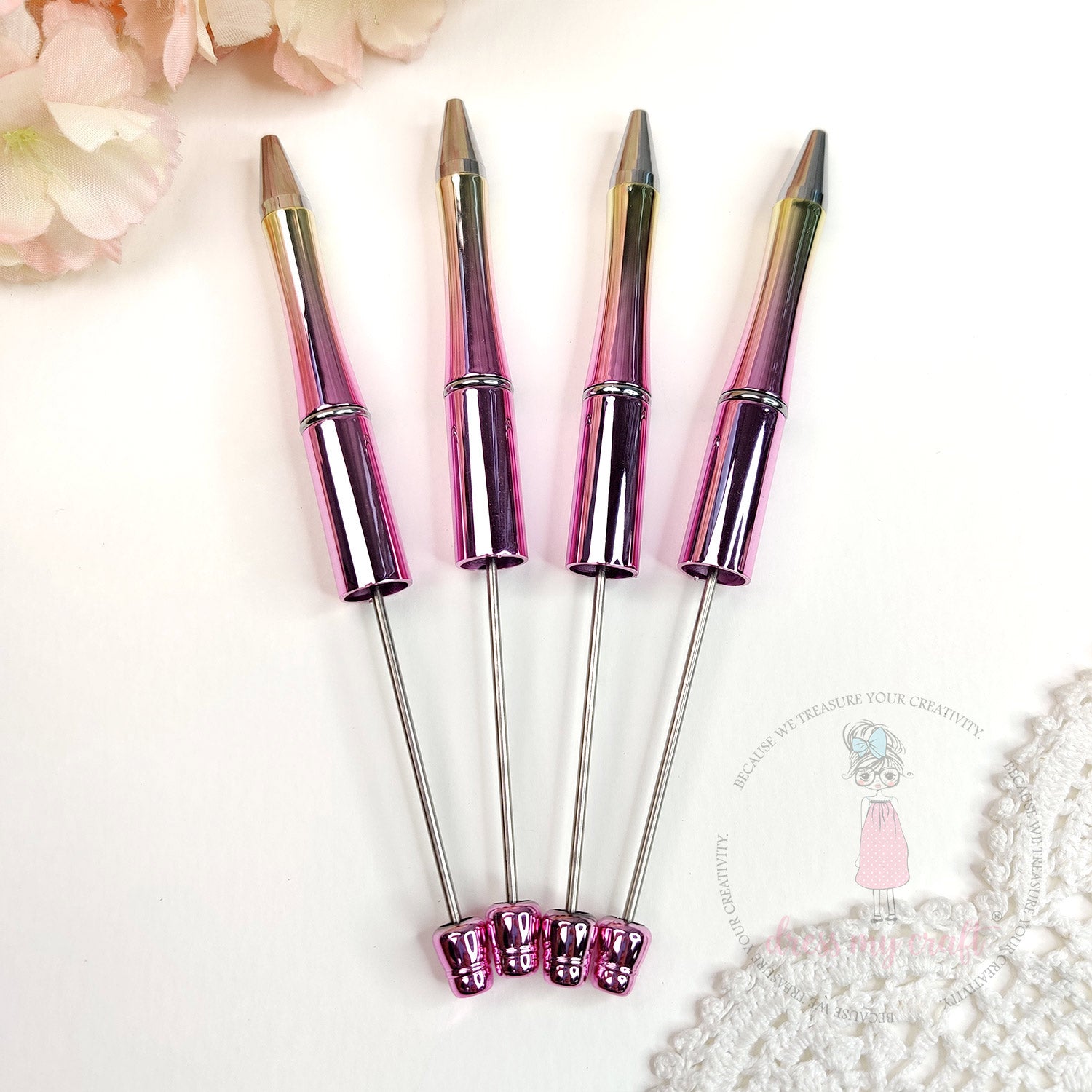 DIY Bead Pens - Metallic Pink