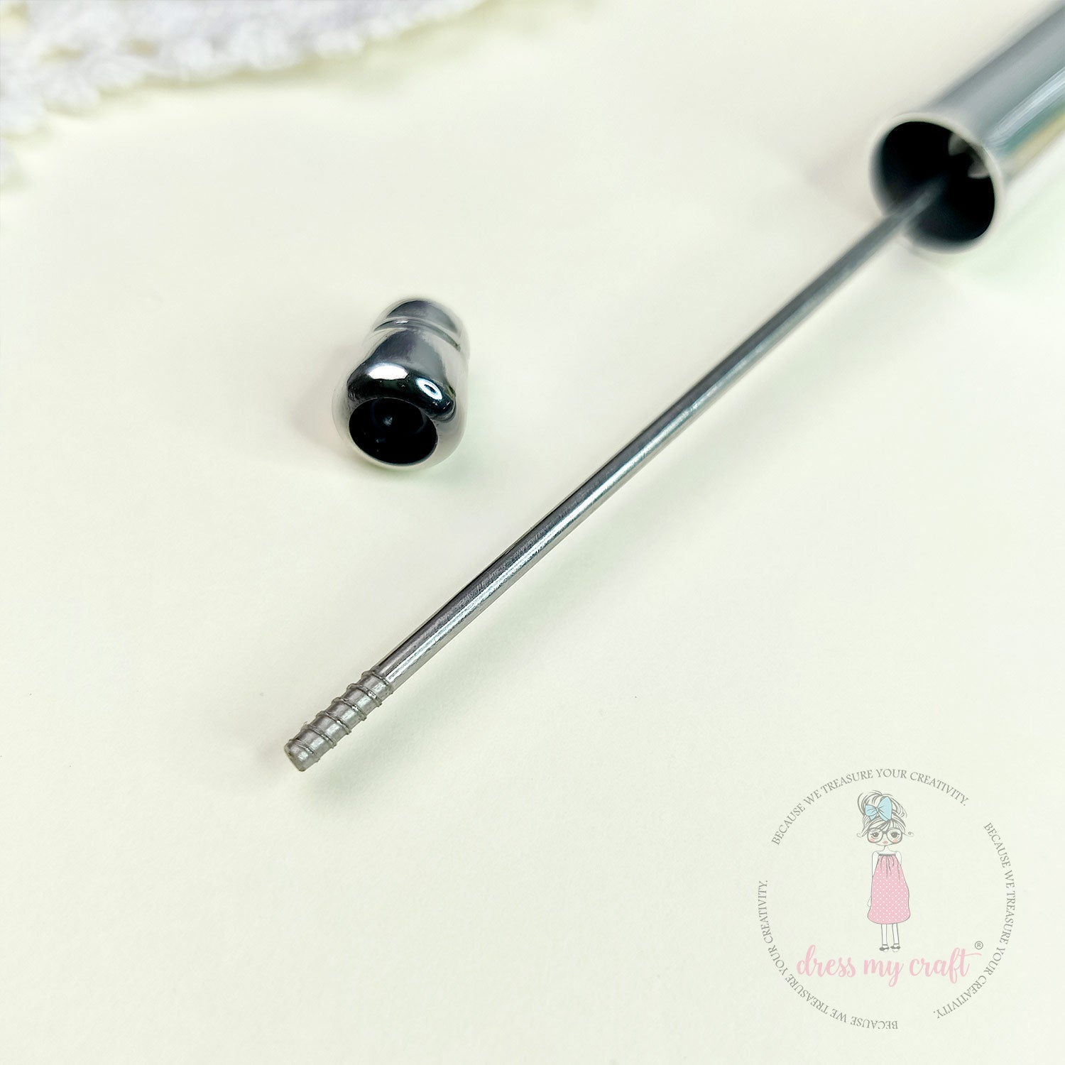 DIY Bead Pens - Metallic Silver