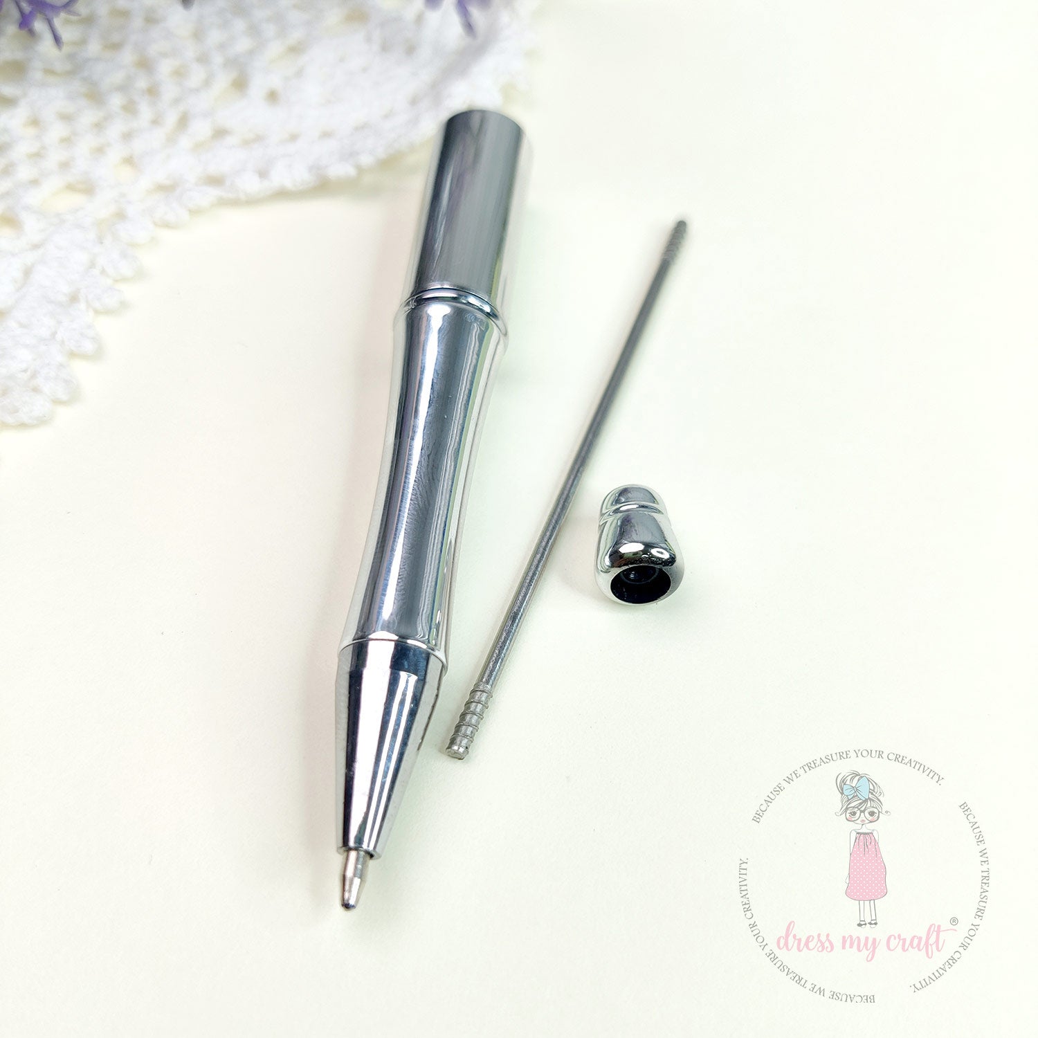 DIY Bead Pens - Metallic Silver