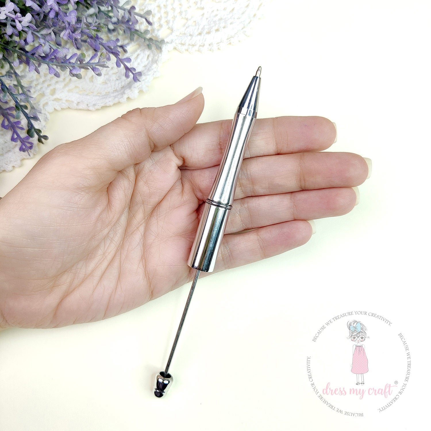 DIY Bead Pens - Metallic Silver