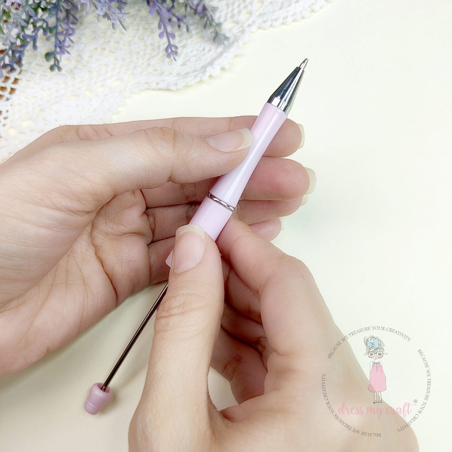 DIY Bead Pens - Pastel Pink