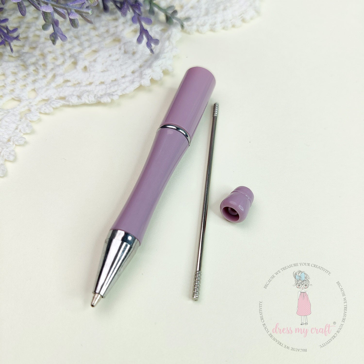 DIY Bead Pens - Pastel Mauve