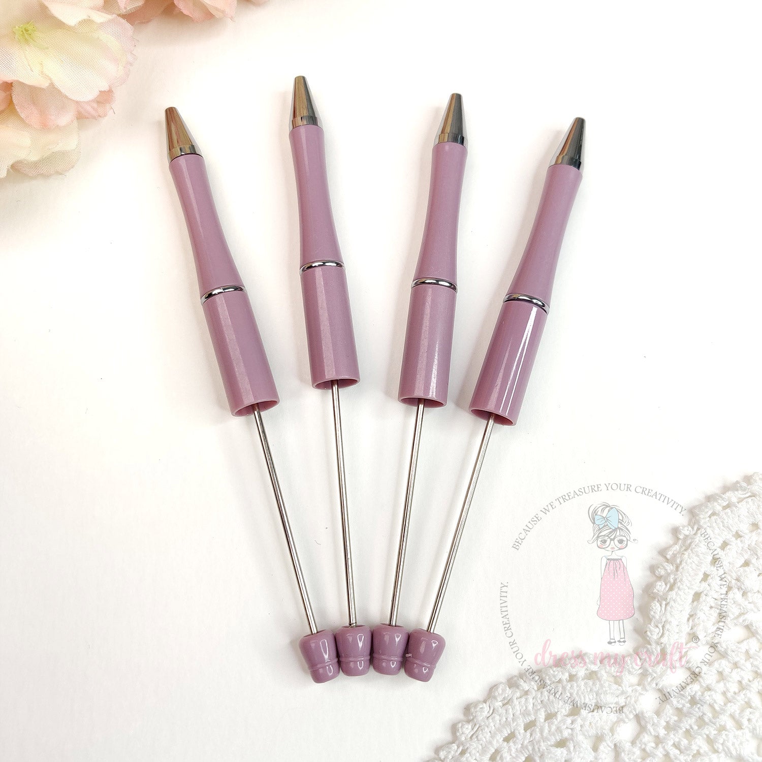 DIY Bead Pens - Pastel Mauve