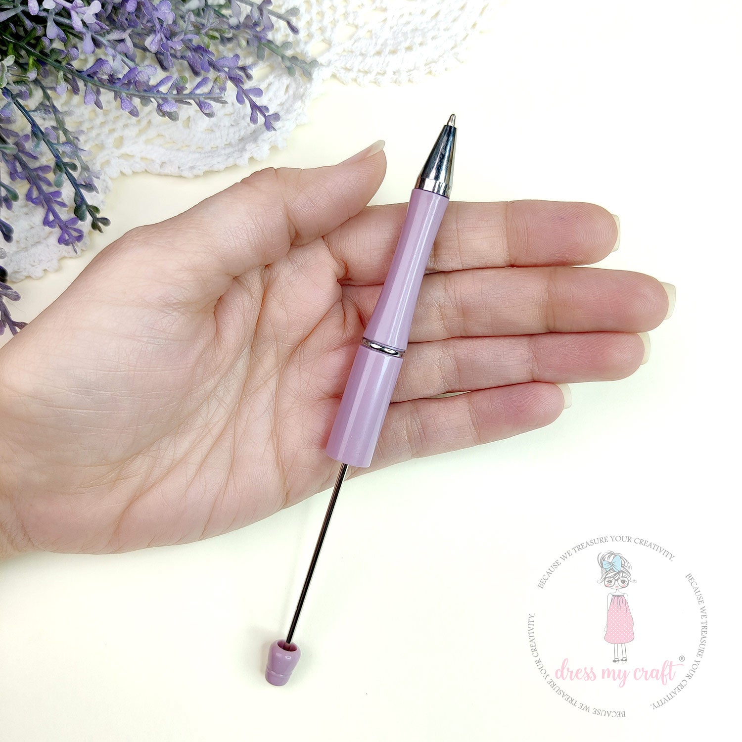 DIY Bead Pens - Pastel Mauve